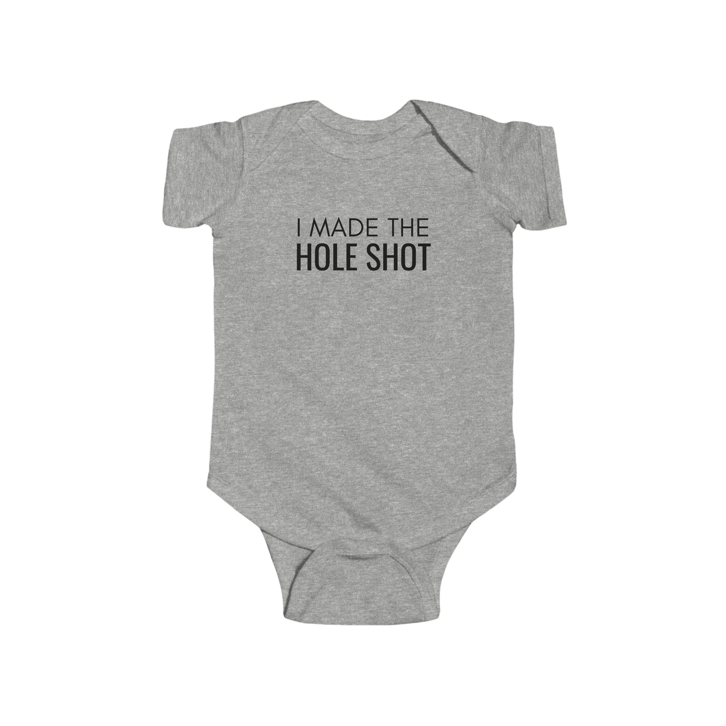 Infant Riding Shirt | I made the hole shot baby suit | Infant Soft Cotton Bodysuit by Rabbit Skins | ATV shirt for baby | Baby Four Wheeler Shirt | Funny gift for newborn