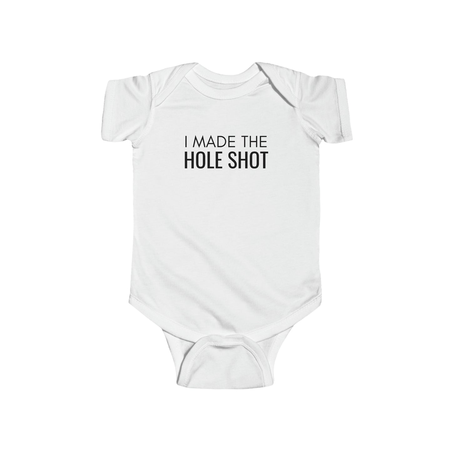 Infant Riding Shirt | I made the hole shot baby suit | Infant Soft Cotton Bodysuit by Rabbit Skins | ATV shirt for baby | Baby Four Wheeler Shirt | Funny gift for newborn