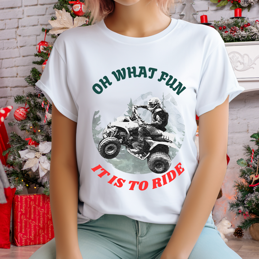 Holiday Shirt Honda 400 EX | Oh What Fun it is To Ride SOFT cotton t shirt | Fourwheeler shirt | Christmas Racing Shirt | ATV Ugly Sweater