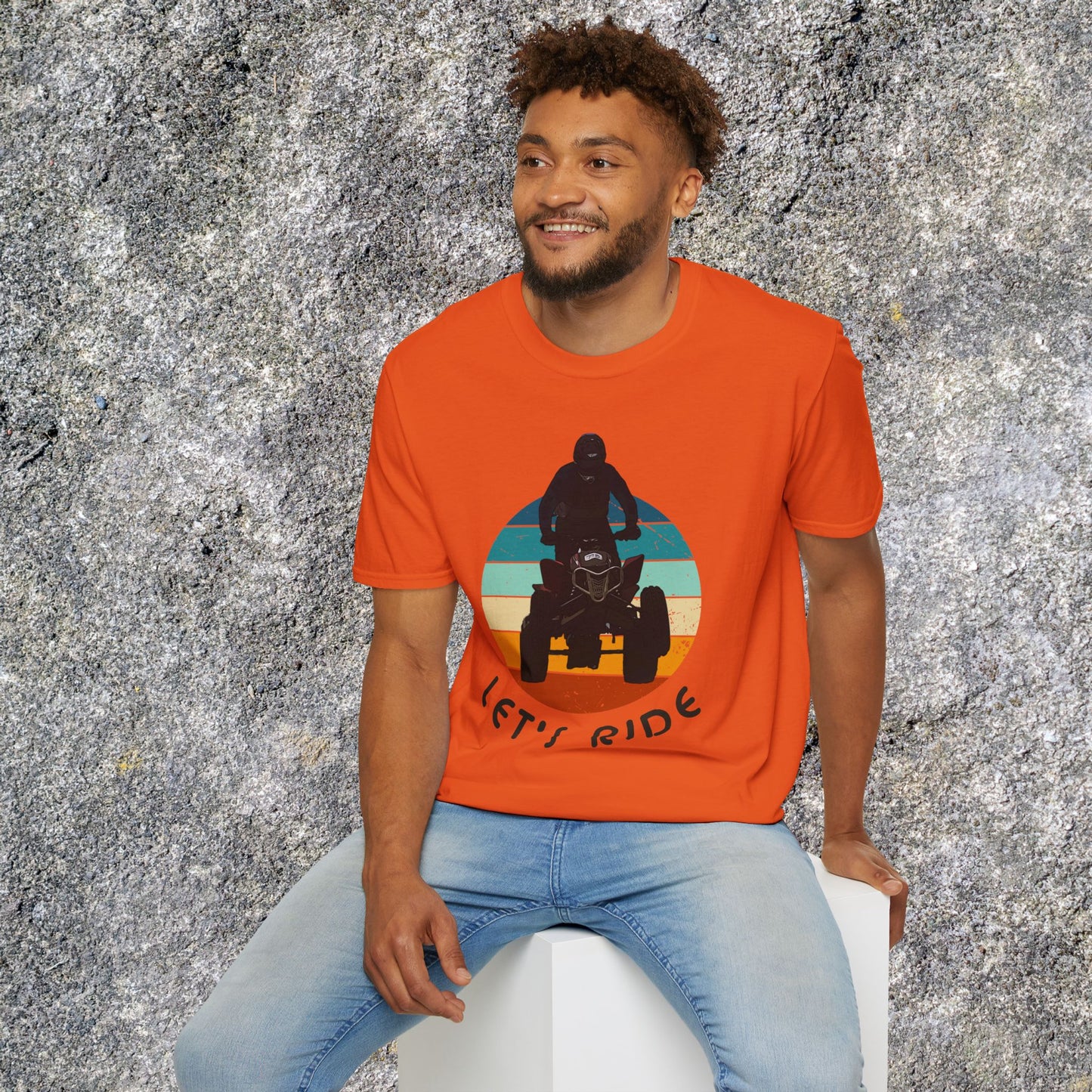 Retro 'Let's Ride' Honda 400EX Rider T-Shirt | Man Jumping Fourwheeler