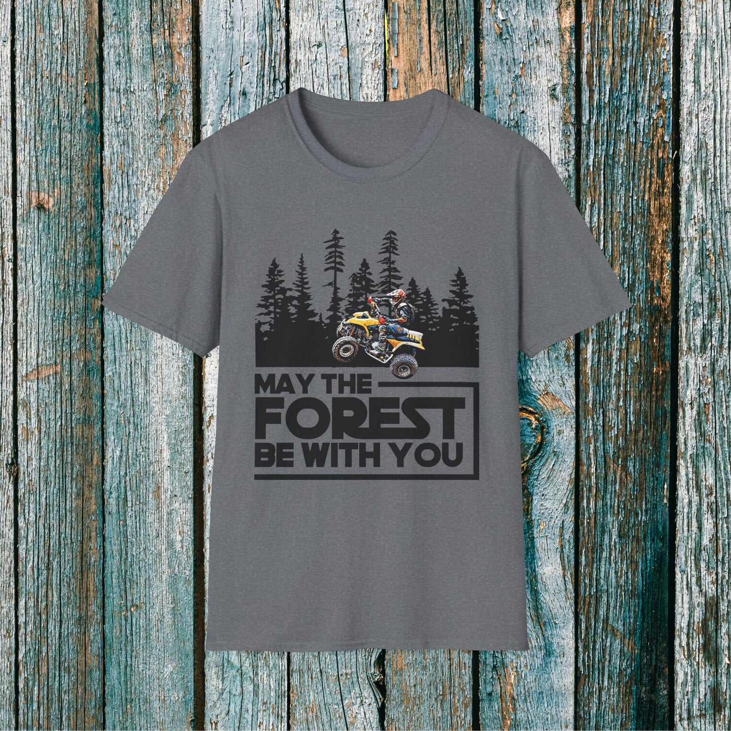 May the Forest Be With You ATV Racing T-Shirt | Honda 400 EX Funny Star Wars Humor for Men