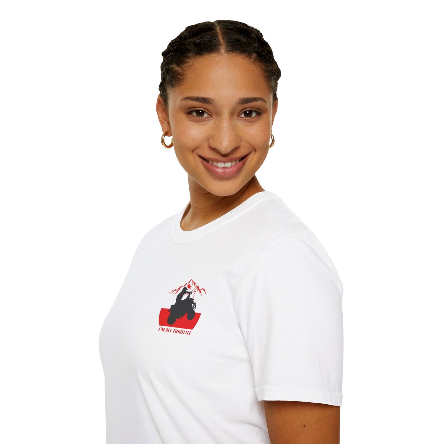 I'm All Throttle 400 EX ATV Racing T-Shirt | Mountains & American Flag Four Wheeler Shirt