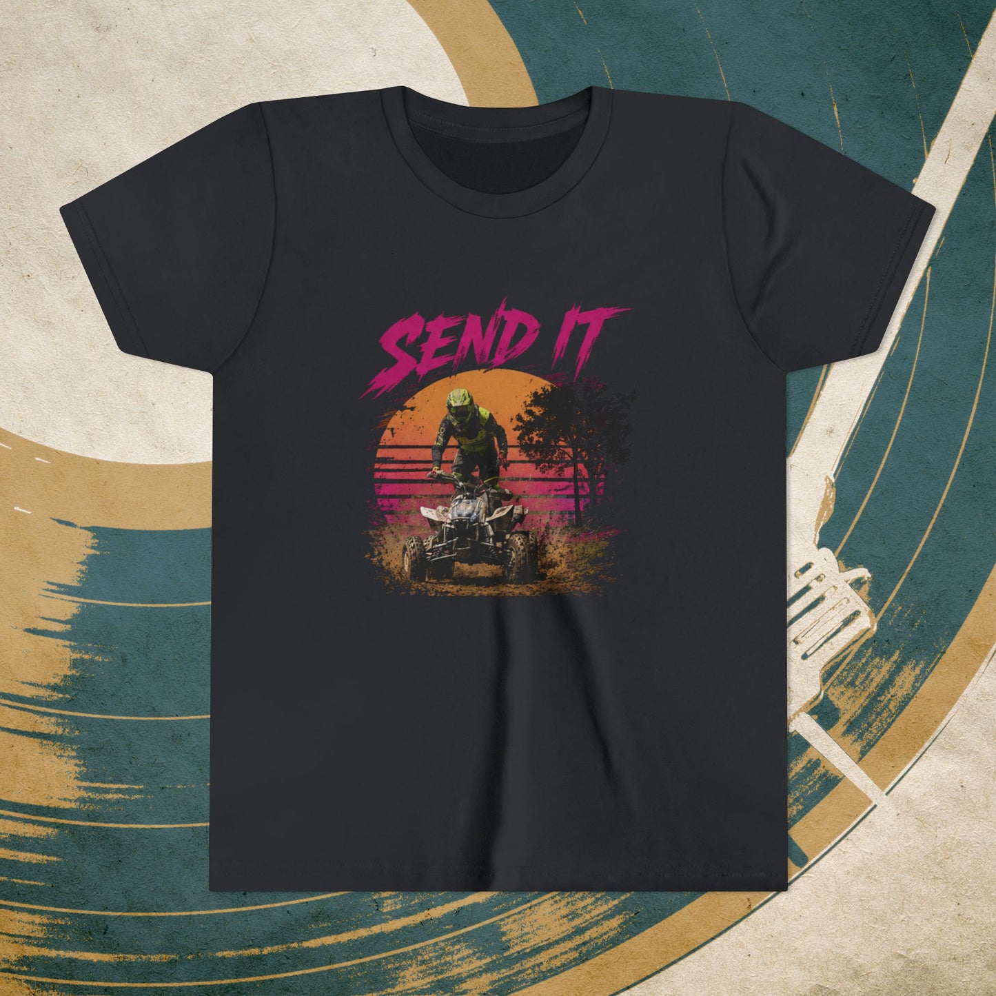 Youth Retro Send it Four Wheeler Shirt | Honda 450 ATV Racing | AXC Arkansas Pro Racing Series | Dickerson
