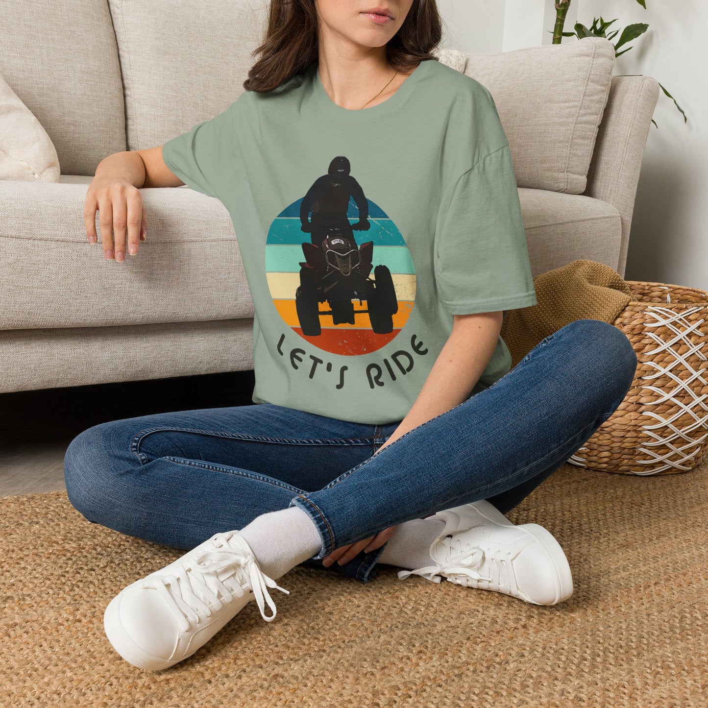 Retro 'Let's Ride' Honda 400EX Rider T-Shirt | Man Jumping Fourwheeler