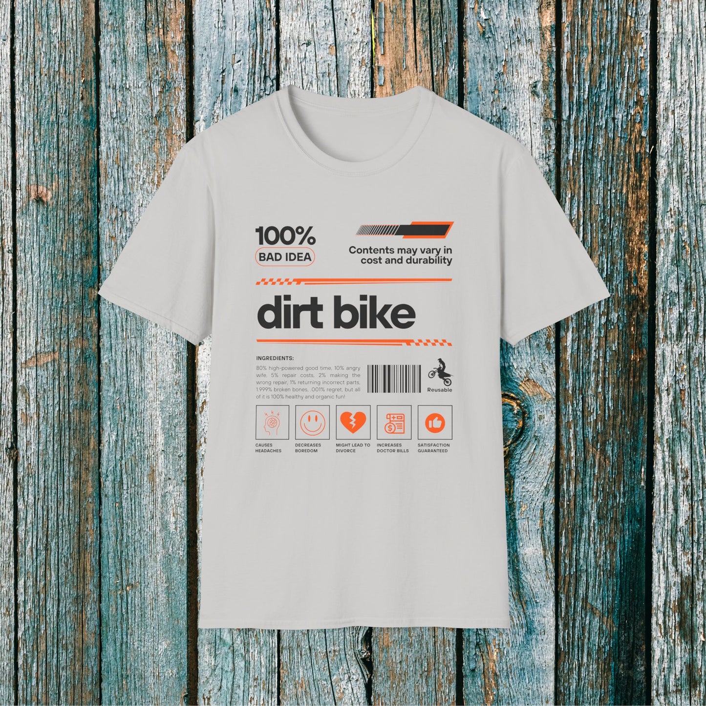 Dirt Bike Ingredients T-Shirt | Funny Motocross Men's Riding Shirt