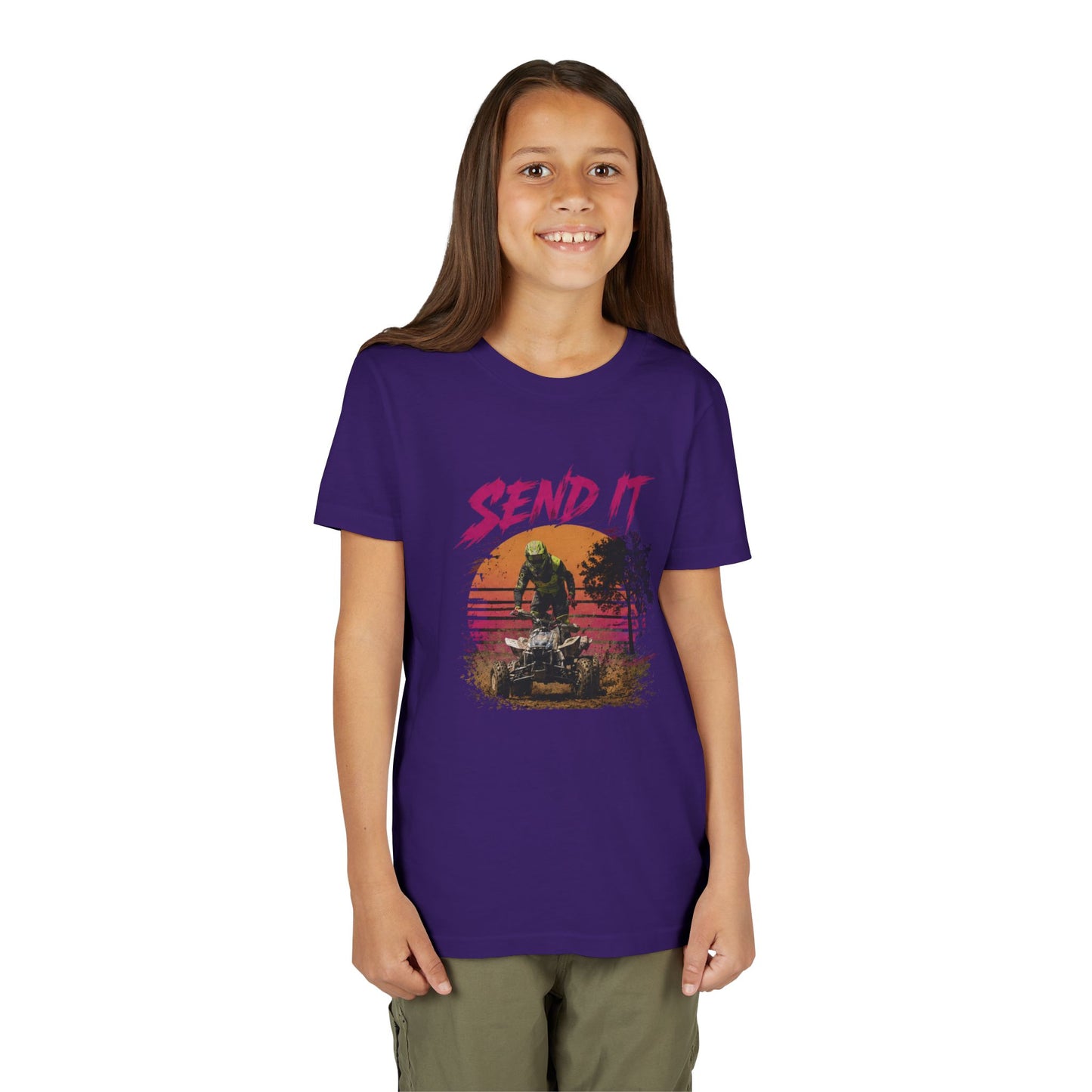 Youth Retro Send it Four Wheeler Shirt | Honda 450 ATV Racing | AXC Arkansas Pro Racing Series | Dickerson
