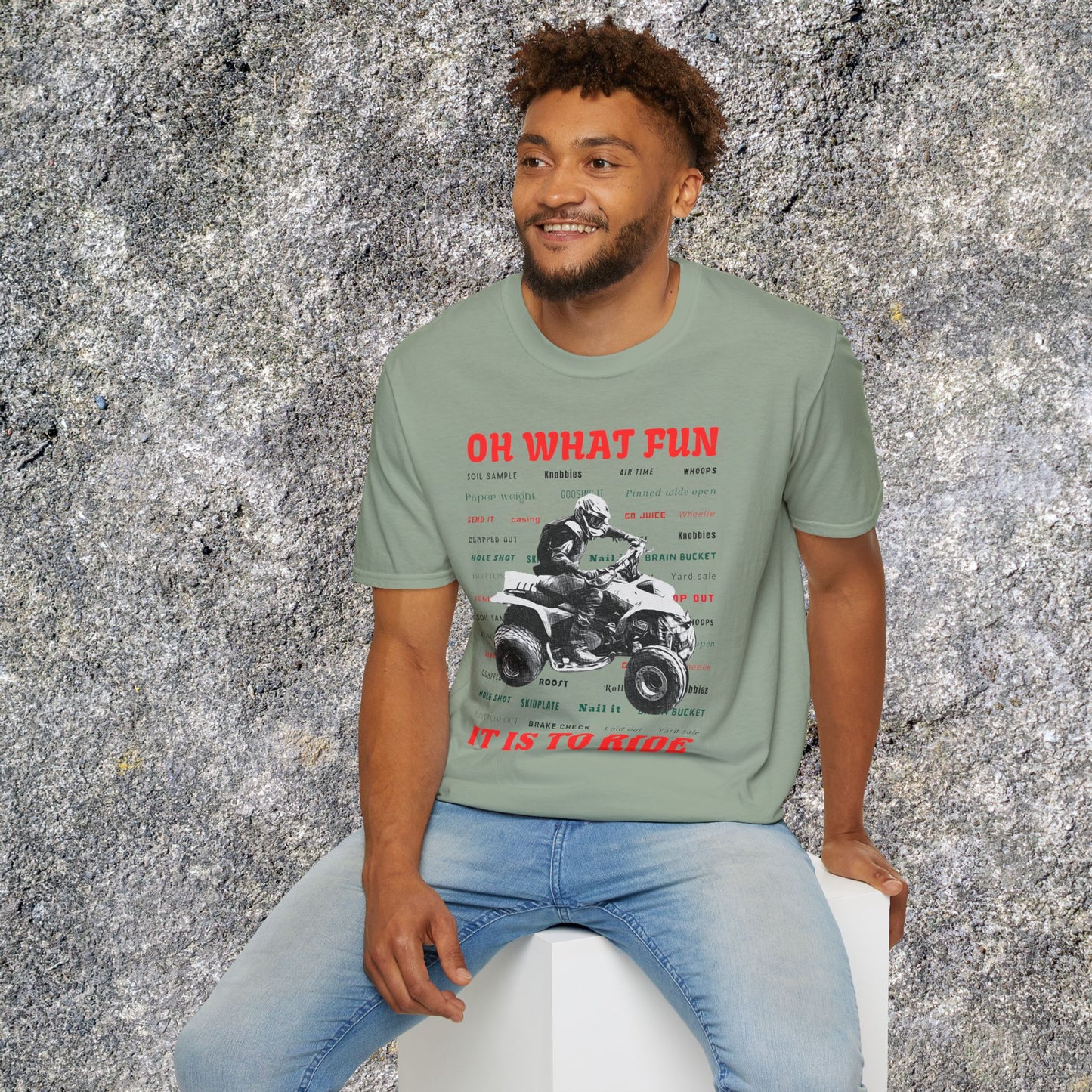 Holiday Fourwheeler Racing Tee Shirt | Honda 400 | Oh What Fun It is to Ride Racing Slang | ATV Ugly Sweater