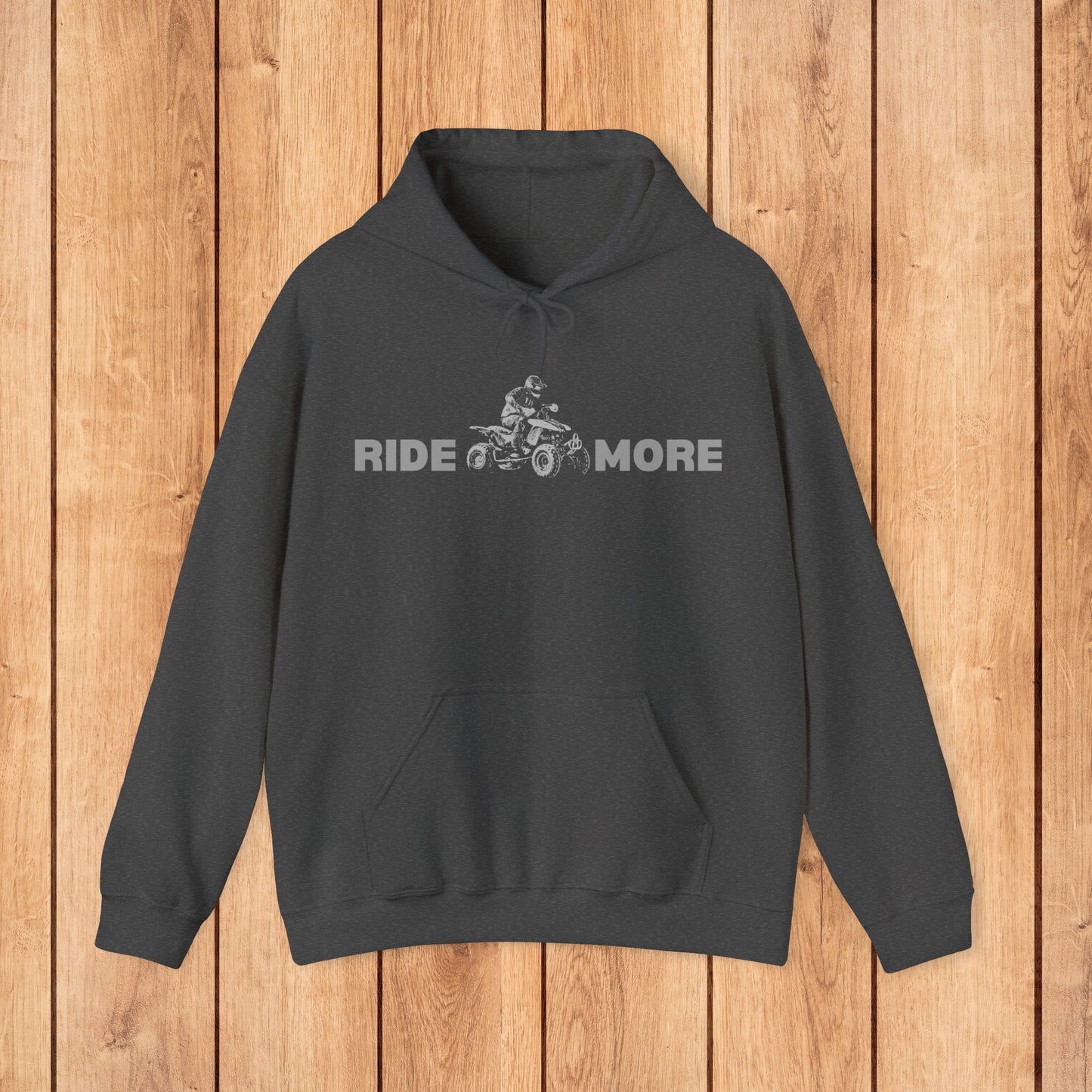 Mens Riding Hoodie | Man on Honda 450 ER atv | Ride More four wheeler sweatshirt | Unisex Heavy Blend™ Hooded Sweatshirt | ATV Hoodie for Men | Four wheeler hoodie for Boys