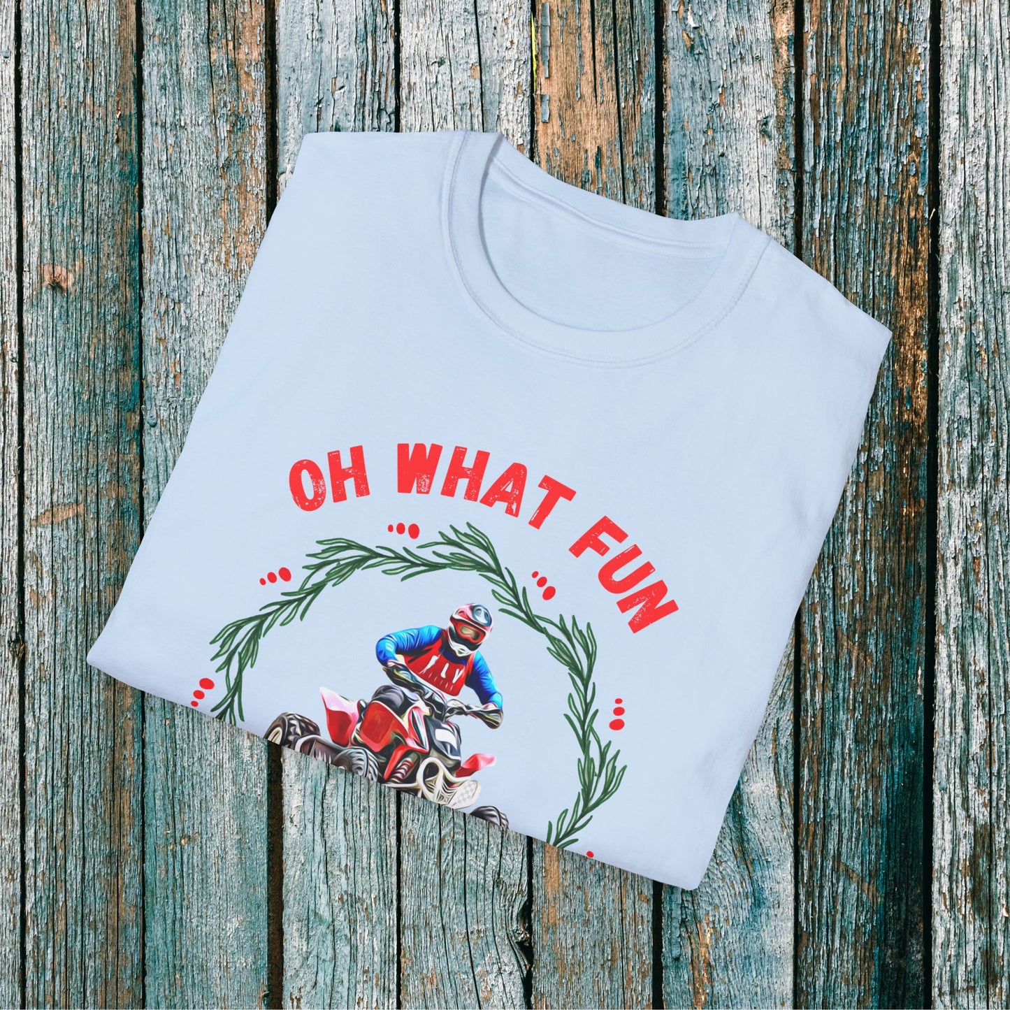 Holiday Ugly Sweater | Christmas Shirt for ATV racer | Red Honda 400 t shirt | Oh What Fun it is to Ride