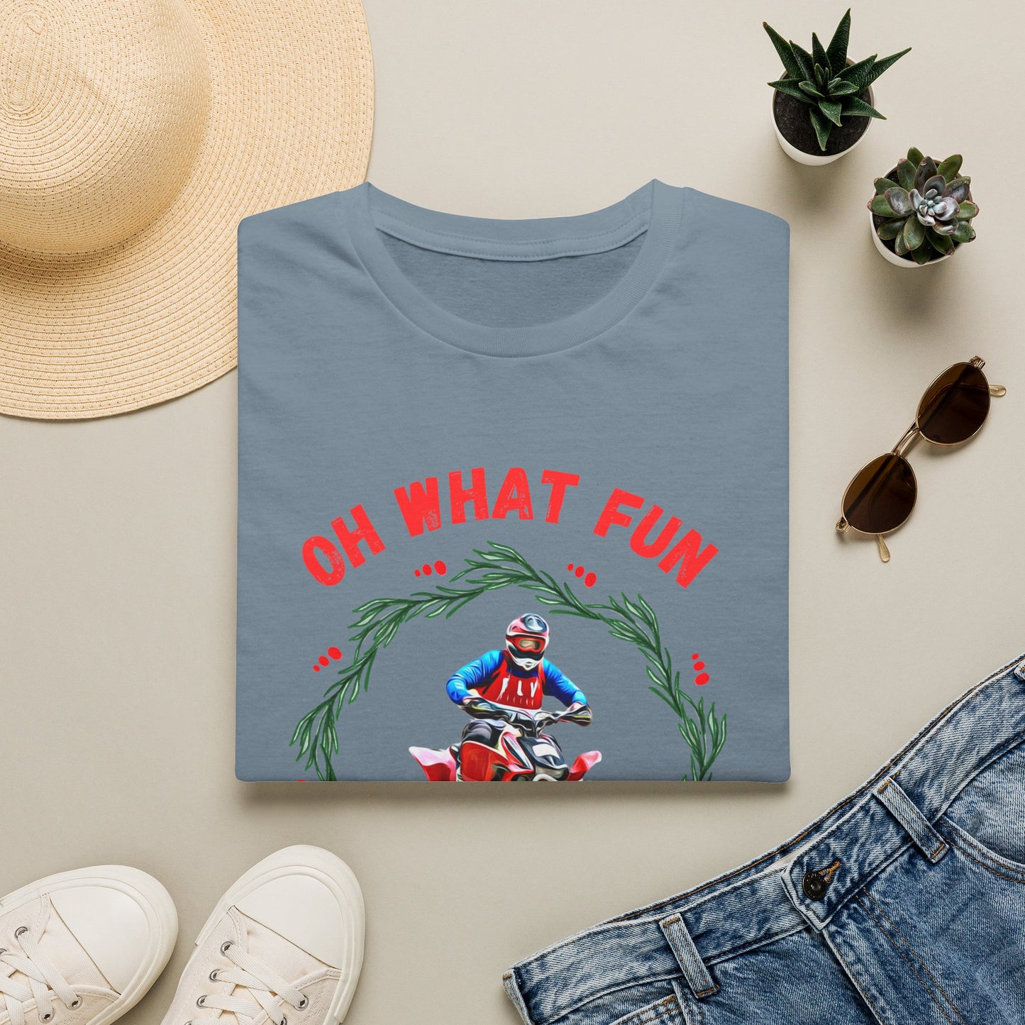 Holiday Ugly Sweater | Christmas Shirt for ATV racer | Red Honda 400 t shirt | Oh What Fun it is to Ride