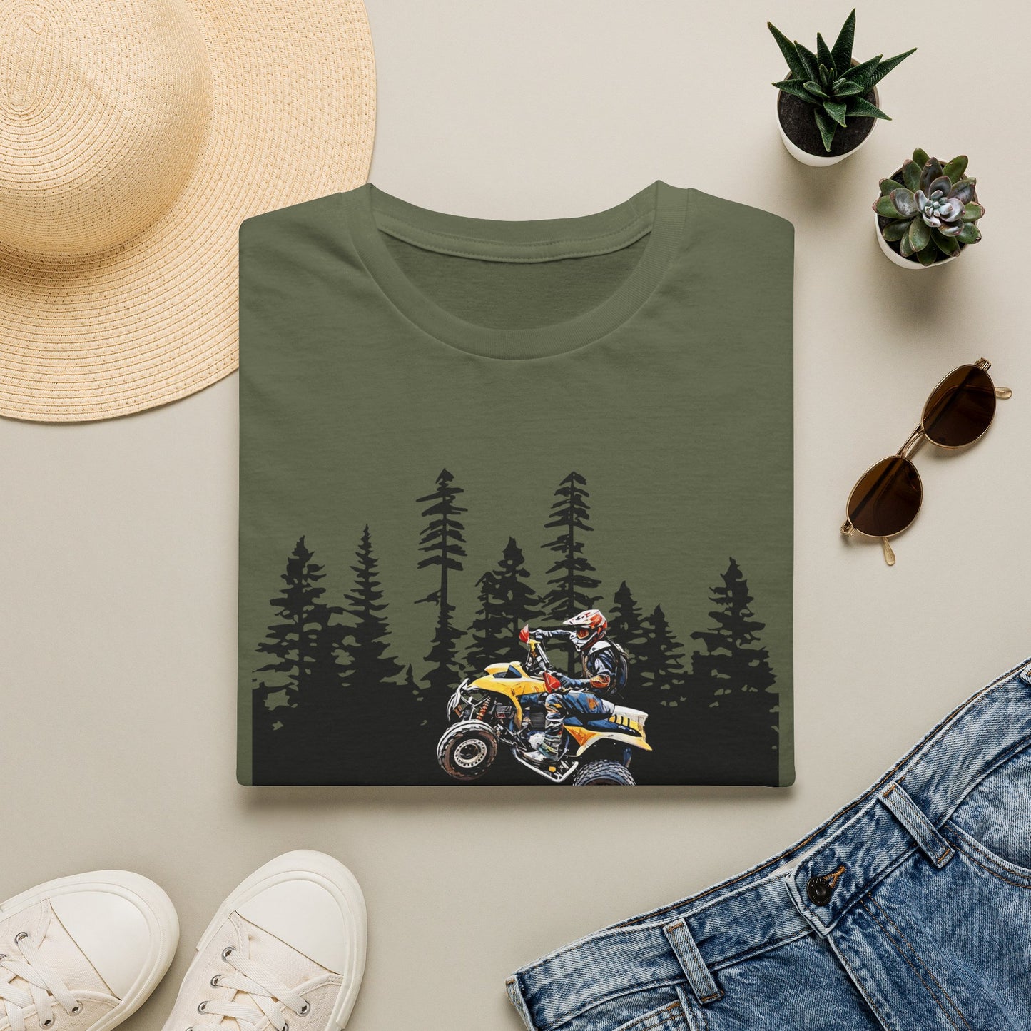May the Forest Be With You ATV Racing T-Shirt | Honda 400 EX Funny Star Wars Humor for Men