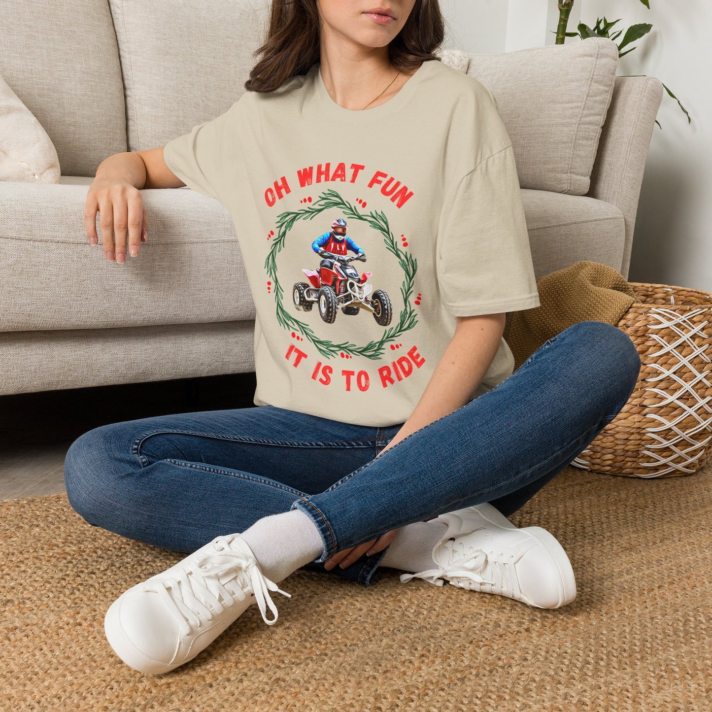 Holiday Ugly Sweater | Christmas Shirt for ATV racer | Red Honda 400 t shirt | Oh What Fun it is to Ride