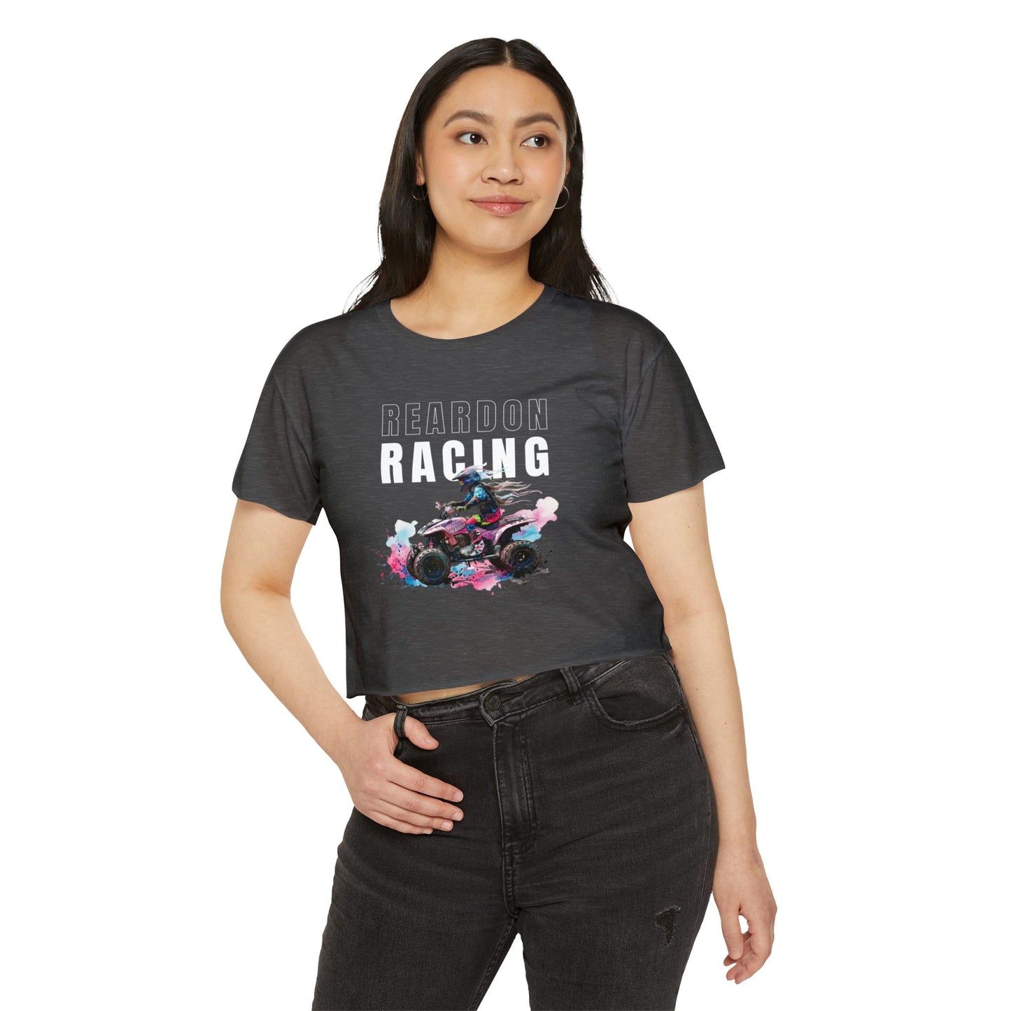 Reardon Racing #4 Crop Top — Women's Festival Racing Graphic