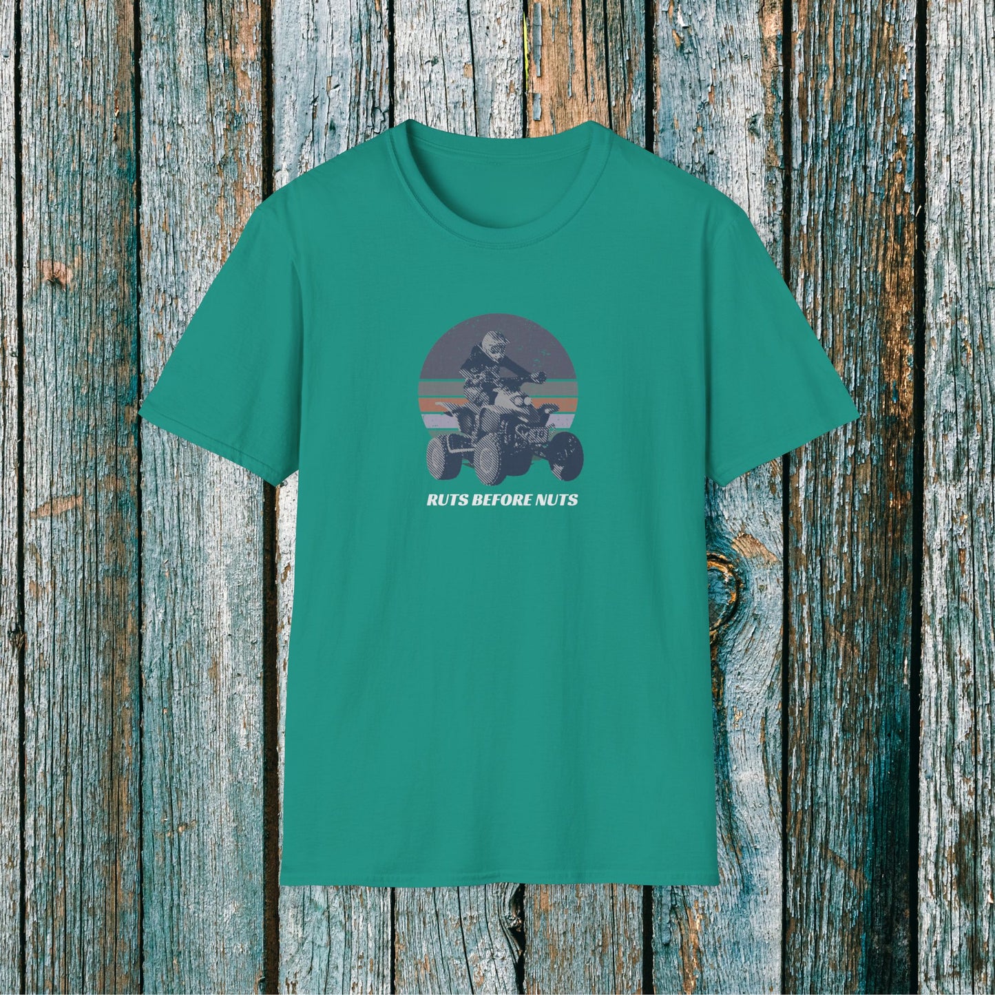 ATV Racing T-Shirt — “Ruts Before Nuts” Honda 400EX Four-Wheeler Rider Tee