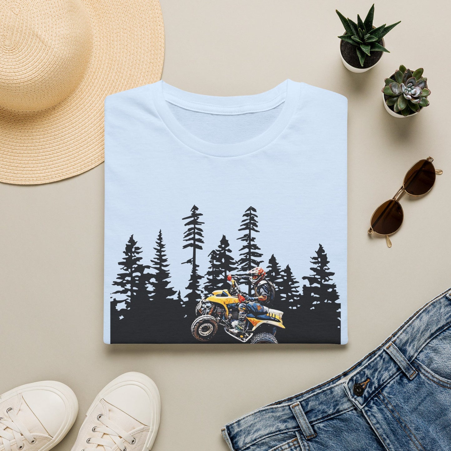 May the Forest Be With You ATV Racing T-Shirt | Honda 400 EX Funny Star Wars Humor for Men