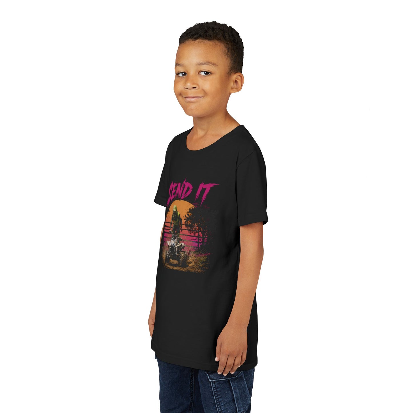 Youth Retro Send it Four Wheeler Shirt | Honda 450 ATV Racing | AXC Arkansas Pro Racing Series | Dickerson