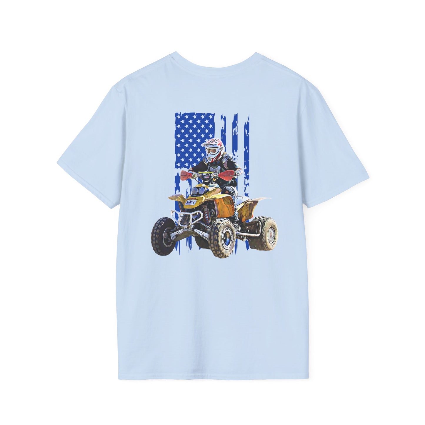 I'm All Throttle 400 EX ATV Racing T-Shirt | Mountains & American Flag Four Wheeler Shirt