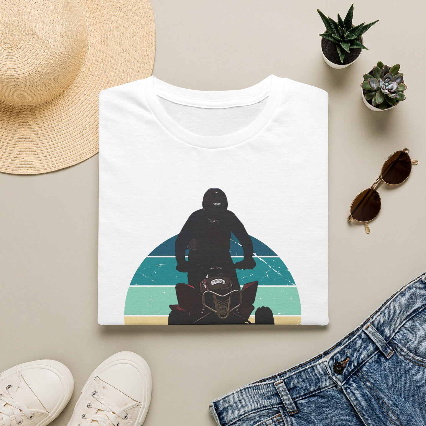 Retro 'Let's Ride' Honda 400EX Rider T-Shirt | Man Jumping Fourwheeler