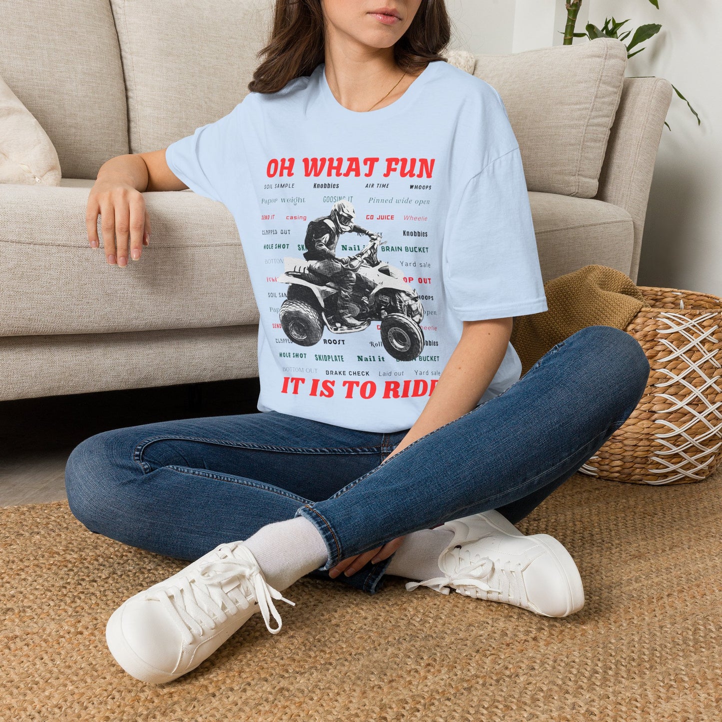 Holiday Fourwheeler Racing Tee Shirt | Honda 400 | Oh What Fun It is to Ride Racing Slang | ATV Ugly Sweater
