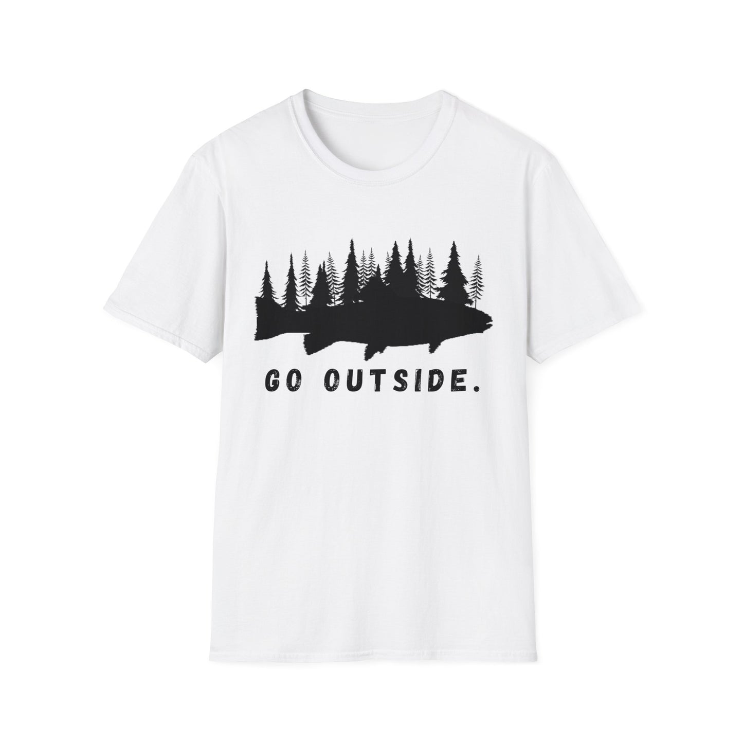 Fishing t Shirt | Go outside Hiking Shirt | Soft Cotton Adult Tee Shirt | Gift for Outdoorsman | Gift for Fisherman | Shirt for dad | Father's Day Shirt