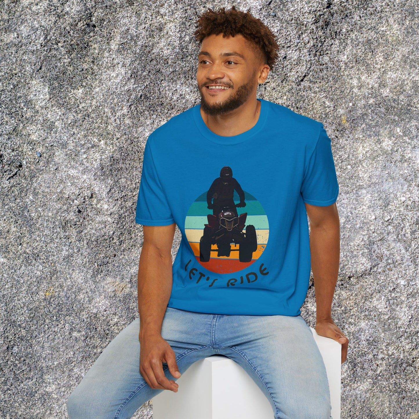 Retro 'Let's Ride' Honda 400EX Rider T-Shirt | Man Jumping Fourwheeler