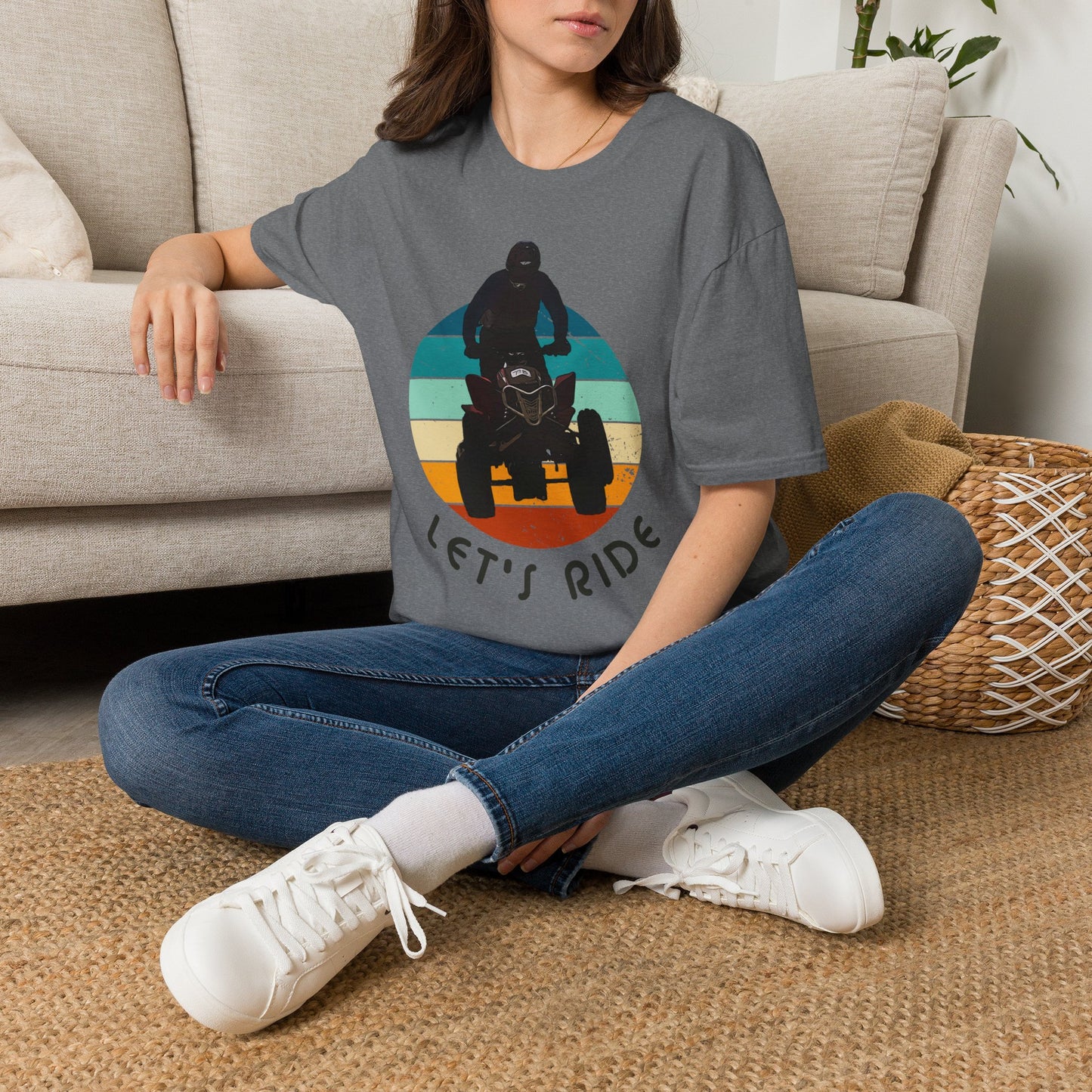Retro 'Let's Ride' Honda 400EX Rider T-Shirt | Man Jumping Fourwheeler