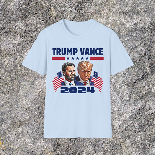 Trump Vance Shirt | Donald Trump Mug Shot and JD Vance Smiling | Soft Cotton Shirt Adult shirt Unisex Ultrasoft Cotton shirt | 2024 Election