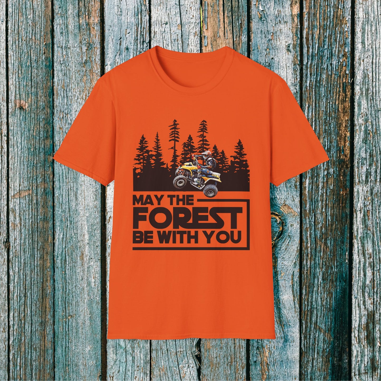 May the Forest Be With You ATV Racing T-Shirt | Honda 400 EX Funny Star Wars Humor for Men