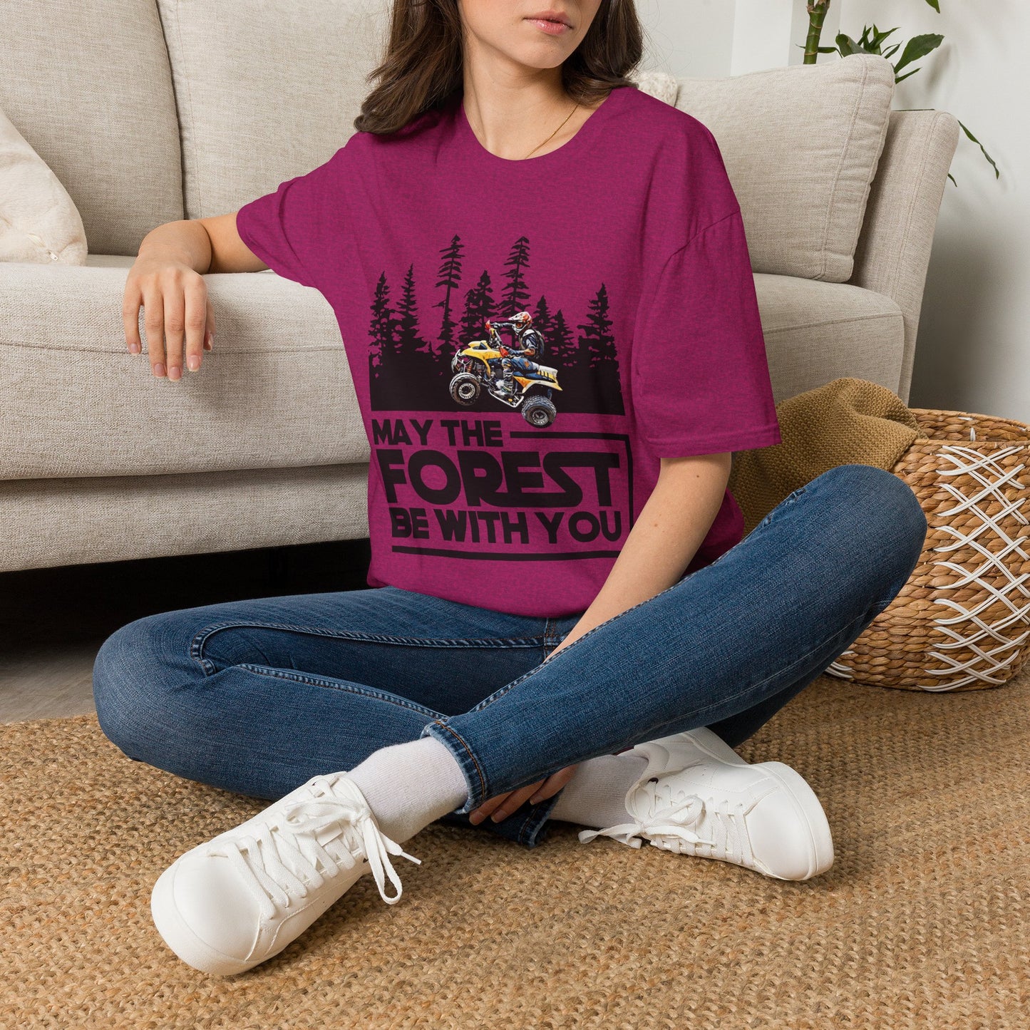 May the Forest Be With You ATV Racing T-Shirt | Honda 400 EX Funny Star Wars Humor for Men