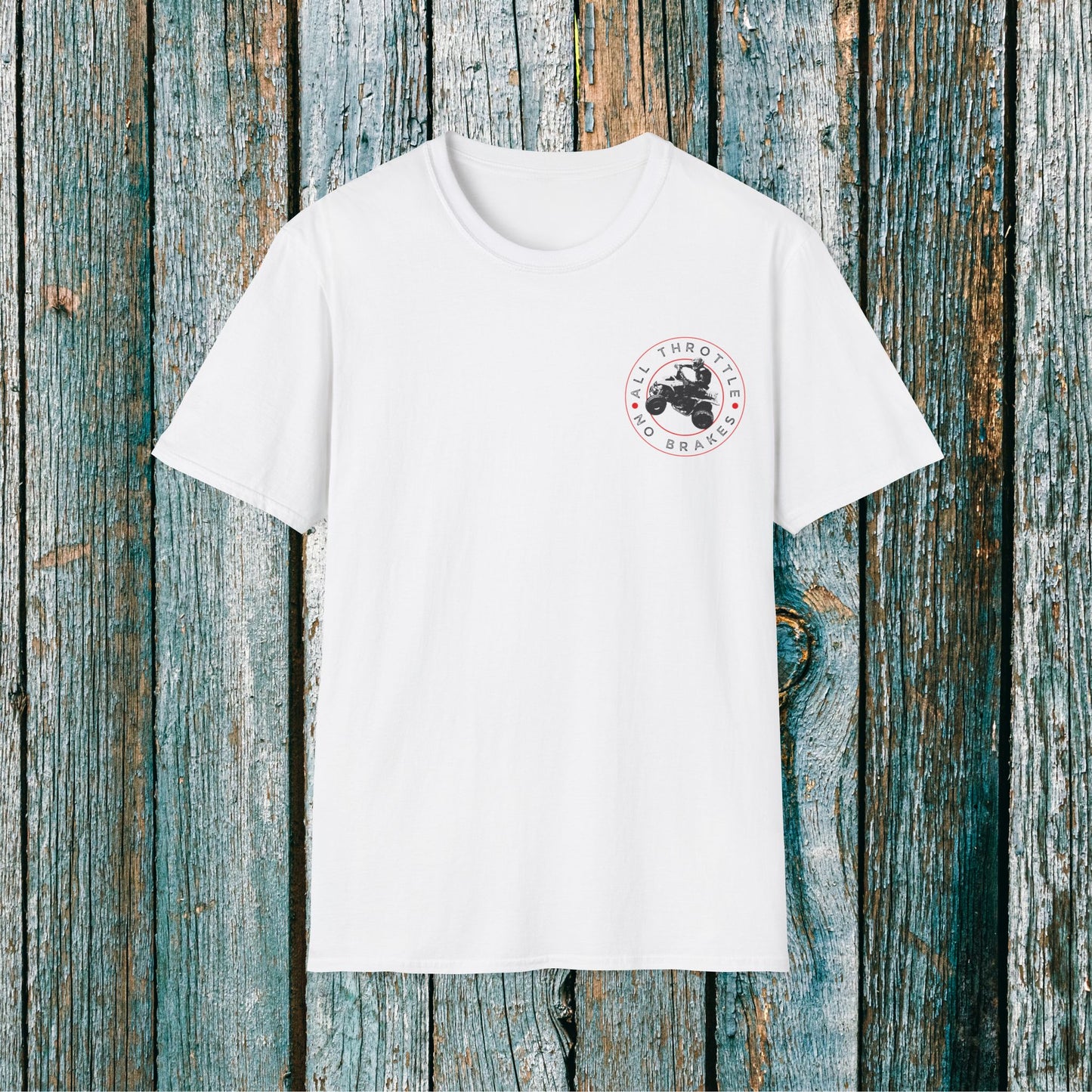 Men's 'All Throttle No Brakes' Honda 400 EX ATV T-Shirt | Four Wheeler 2-sided racing shirt