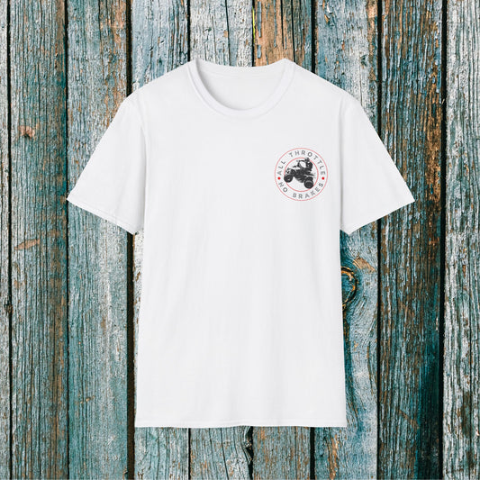 Men's 'All Throttle No Brakes' Honda 400 EX ATV T-Shirt | Four Wheeler 2-sided racing shirt
