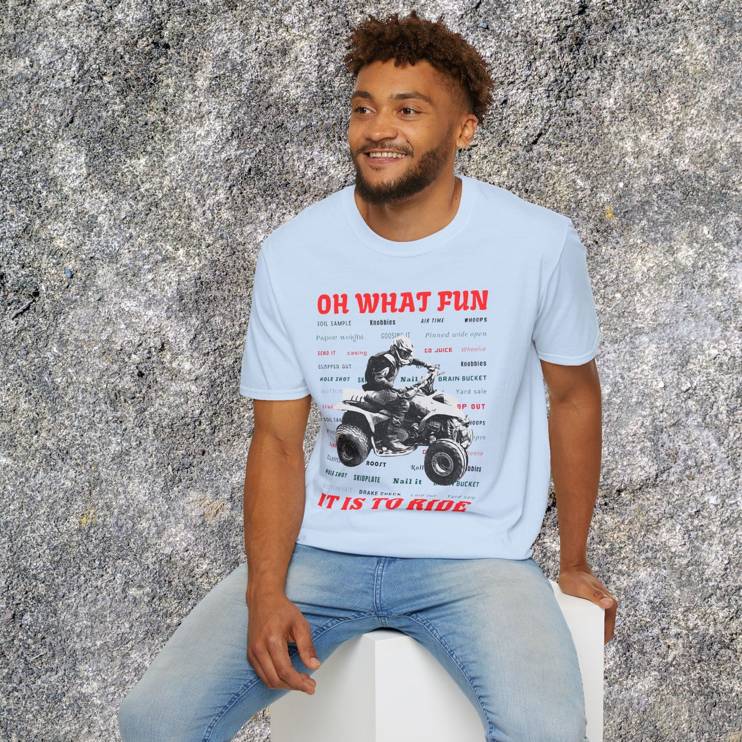 Holiday Fourwheeler Racing Tee Shirt | Honda 400 | Oh What Fun It is to Ride Racing Slang | ATV Ugly Sweater