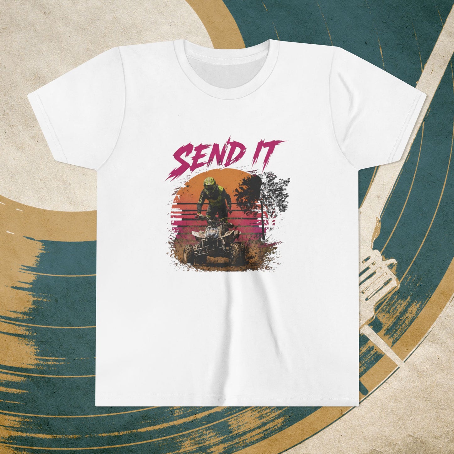 Youth Retro Send it Four Wheeler Shirt | Honda 450 ATV Racing | AXC Arkansas Pro Racing Series | Dickerson