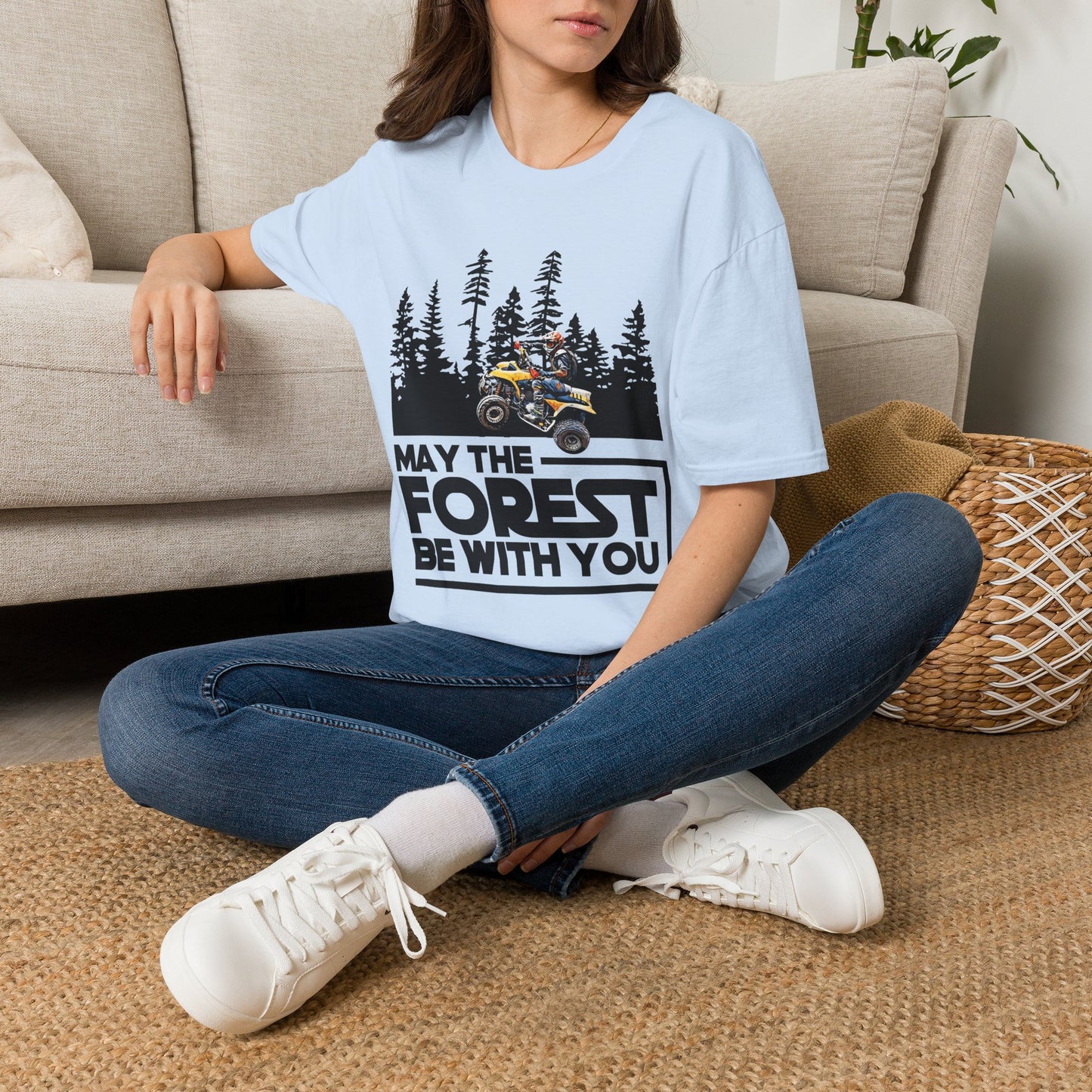 May the Forest Be With You ATV Racing T-Shirt | Honda 400 EX Funny Star Wars Humor for Men