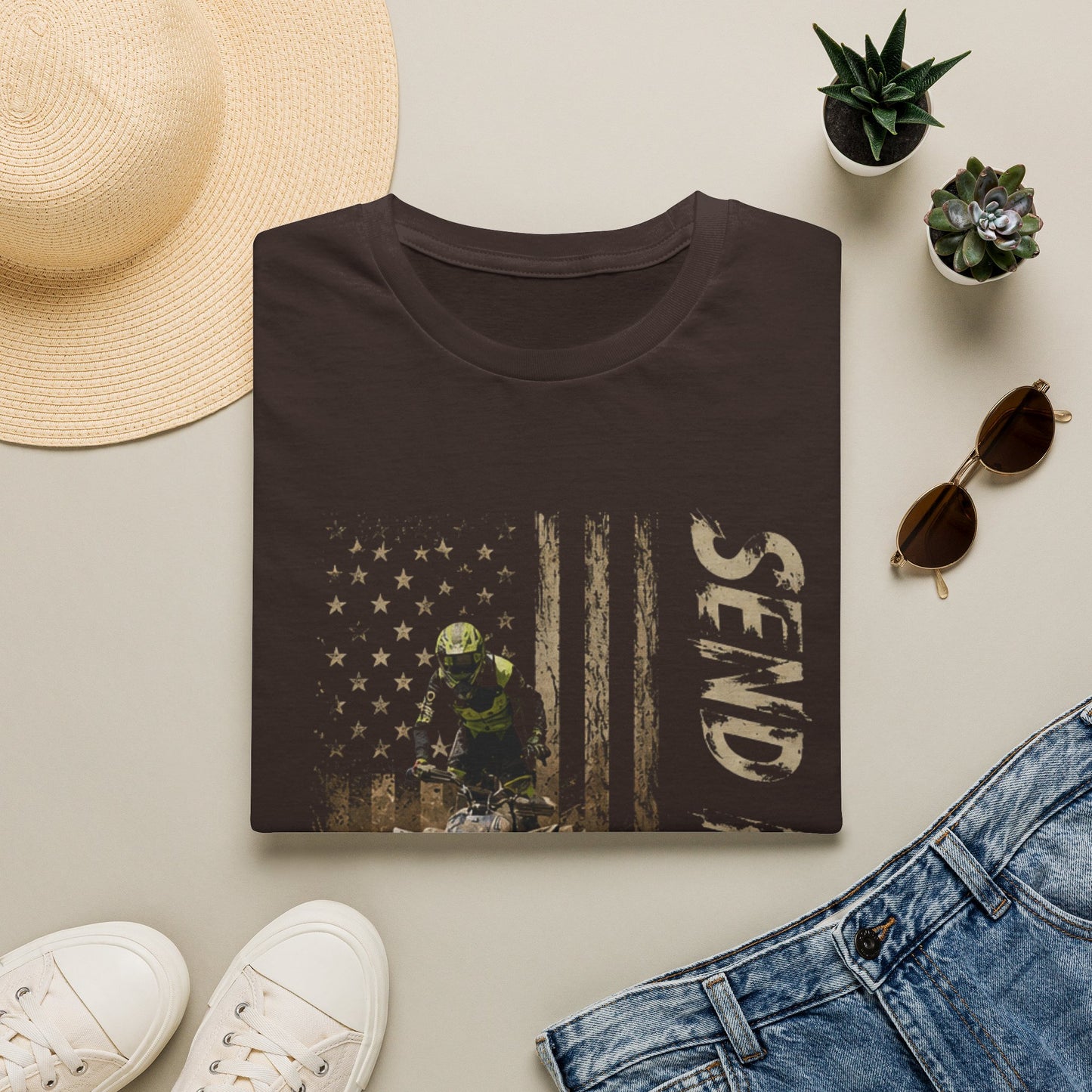Distressed Patriotic Flag Four wheeler Racing Shirt | Honda 450 ATV Racing | AXC Arkansas Pro Racing Series | Dickerson