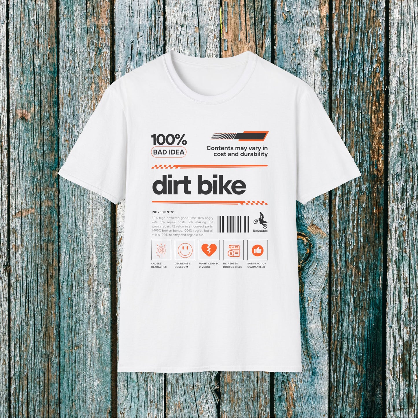 Dirt Bike Ingredients T-Shirt | Funny Motocross Men's Riding Shirt