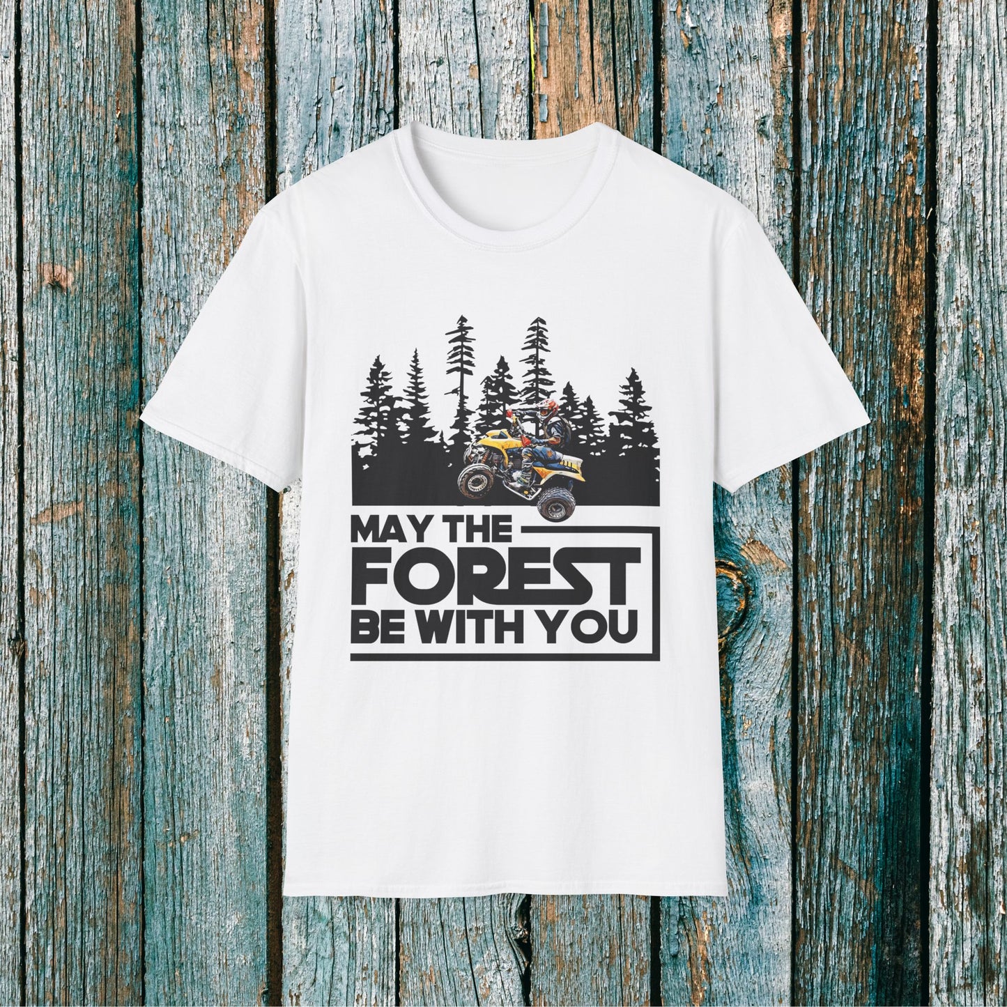 May the Forest Be With You ATV Racing T-Shirt | Honda 400 EX Funny Star Wars Humor for Men