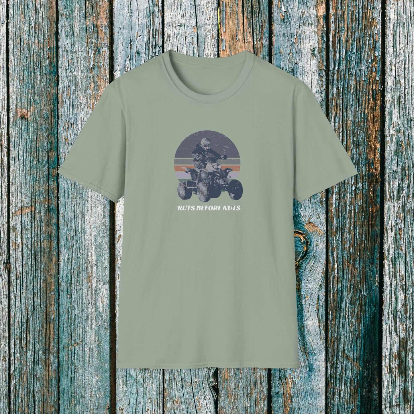 ATV Racing T-Shirt — “Ruts Before Nuts” Honda 400EX Four-Wheeler Rider Tee