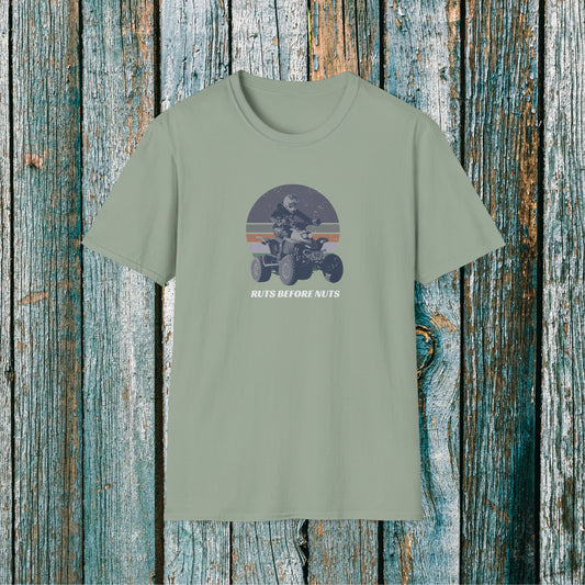 ATV Racing T-Shirt — “Ruts Before Nuts” Honda 400EX Four-Wheeler Rider Tee