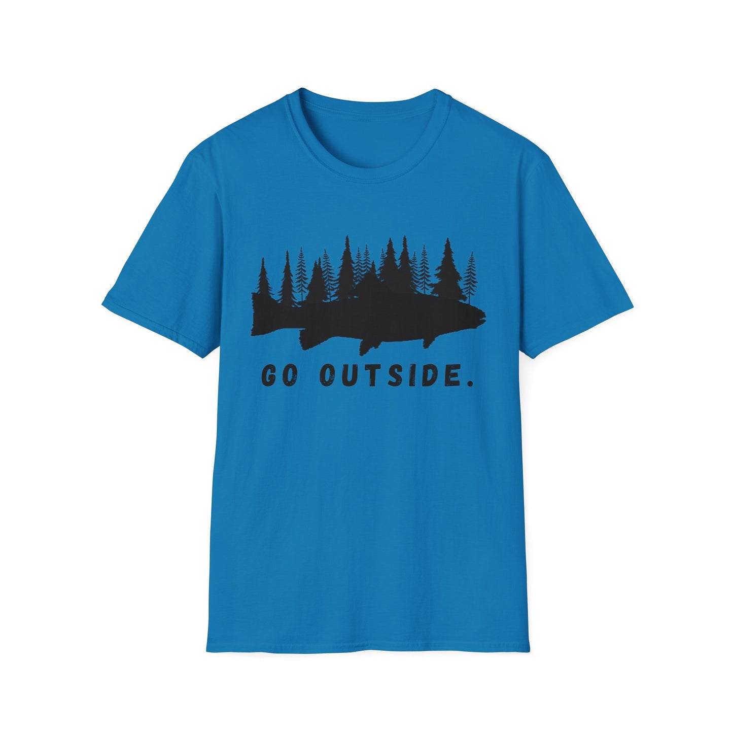 Fishing t Shirt | Go outside Hiking Shirt | Soft Cotton Adult Tee Shirt | Gift for Outdoorsman | Gift for Fisherman | Shirt for dad | Father's Day Shirt