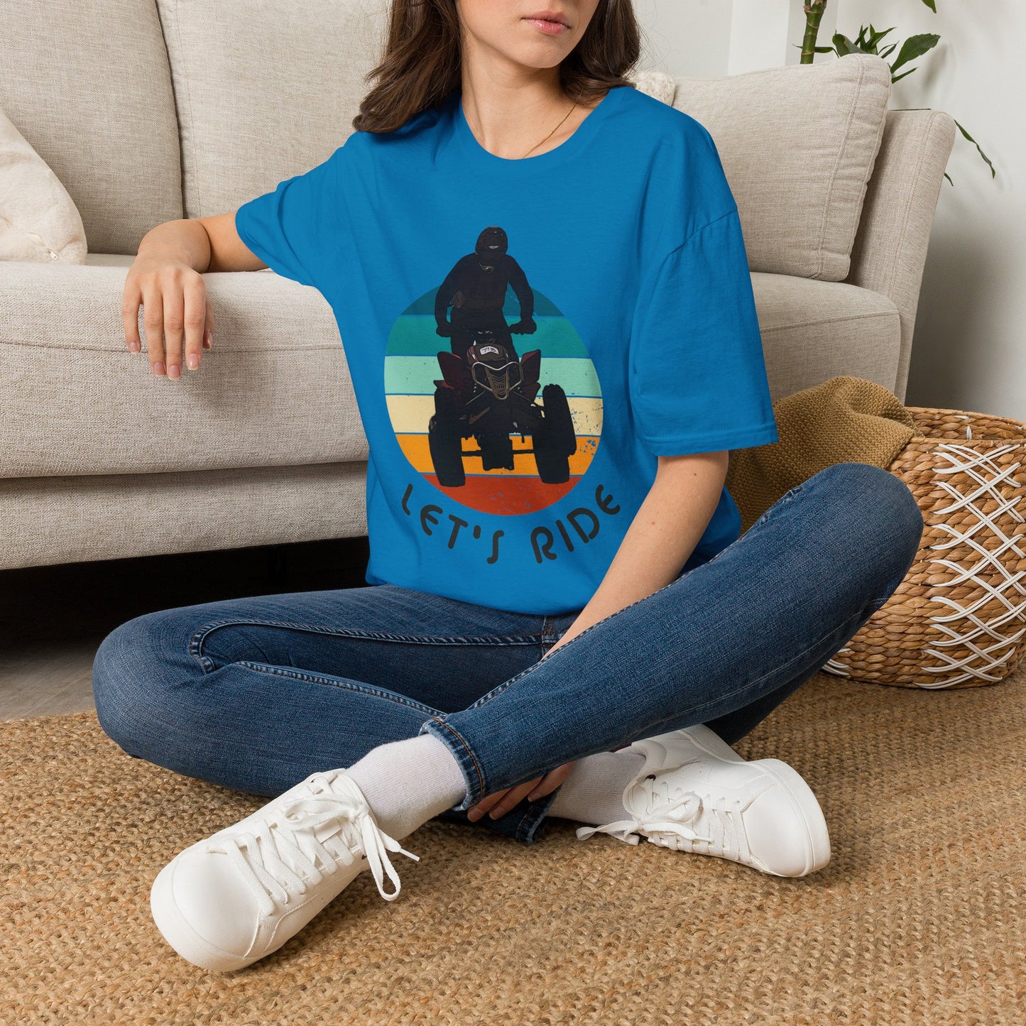 Retro 'Let's Ride' Honda 400EX Rider T-Shirt | Man Jumping Fourwheeler
