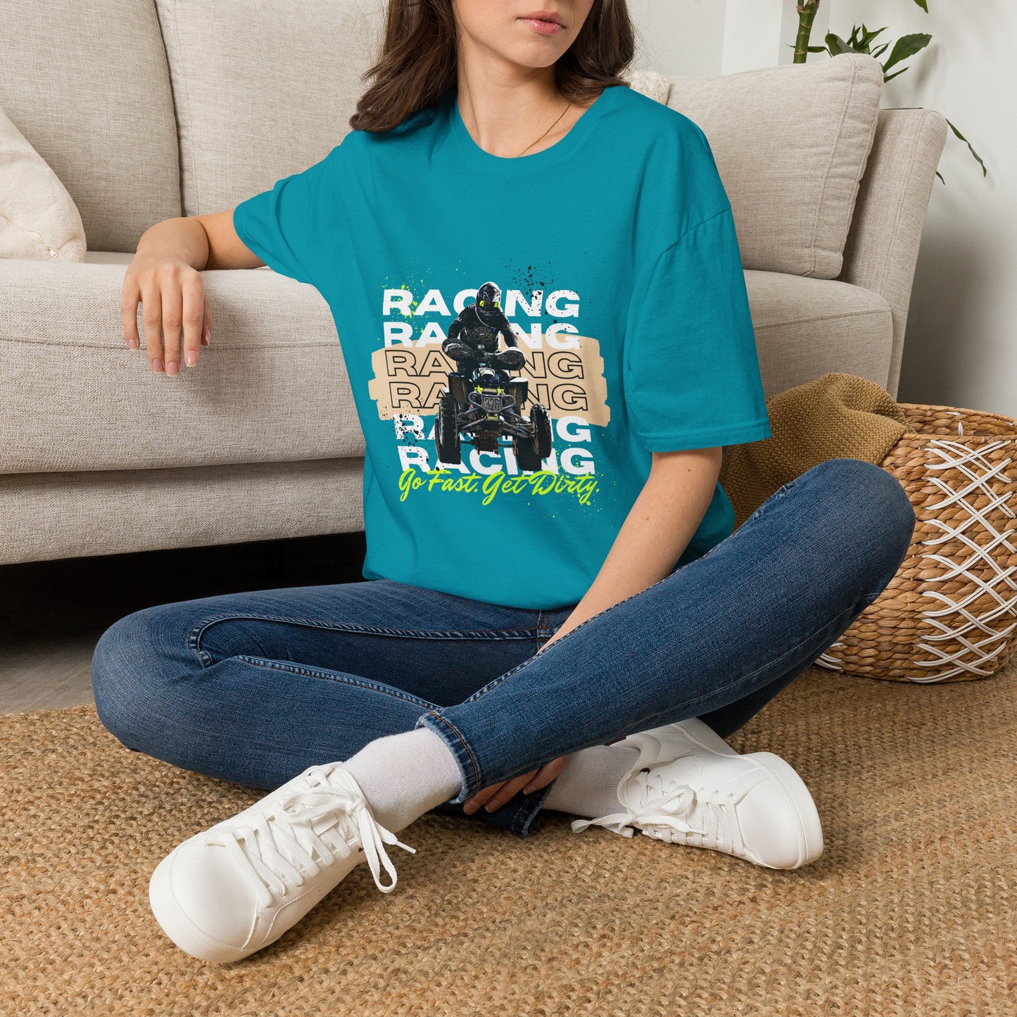 Honda 400 ATV Racing T-Shirt | Go Fast Get Dirty Off-Road Shirt | Four Wheeler Racing