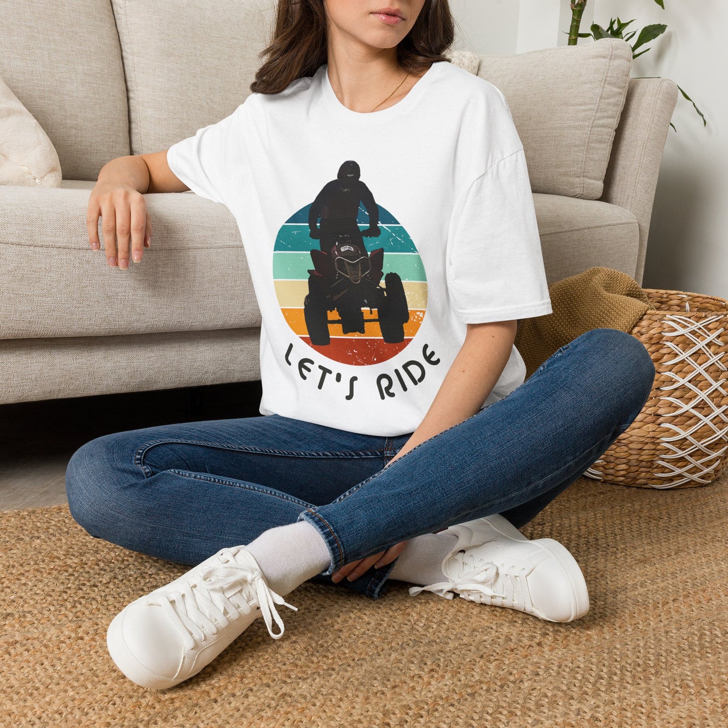 Retro 'Let's Ride' Honda 400EX Rider T-Shirt | Man Jumping Fourwheeler