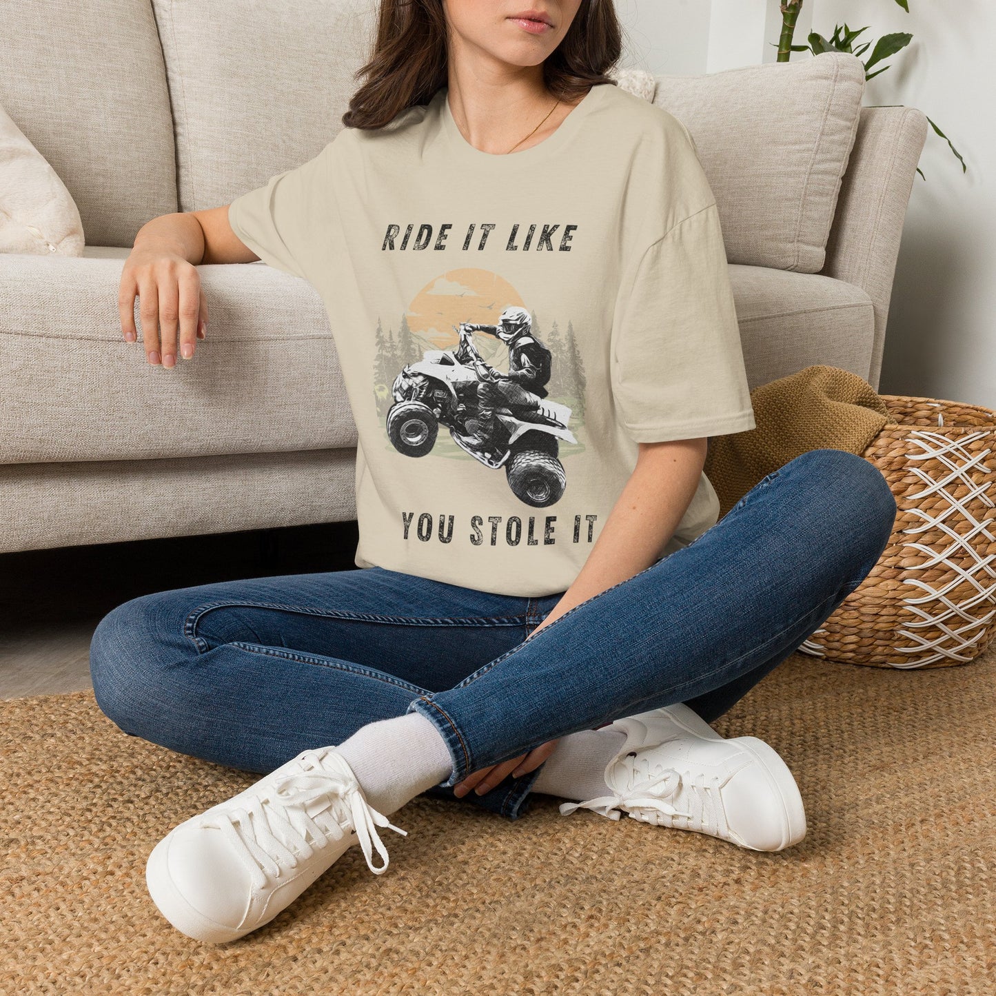 Ride It Like You Stole It ATV T-Shirt | Man on Honda 400 EX Four-Wheeler Tee