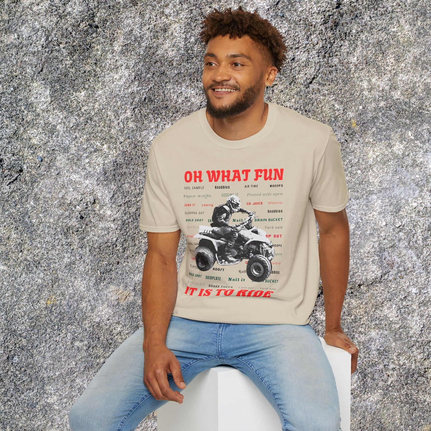 Holiday Fourwheeler Racing Tee Shirt | Honda 400 | Oh What Fun It is to Ride Racing Slang | ATV Ugly Sweater