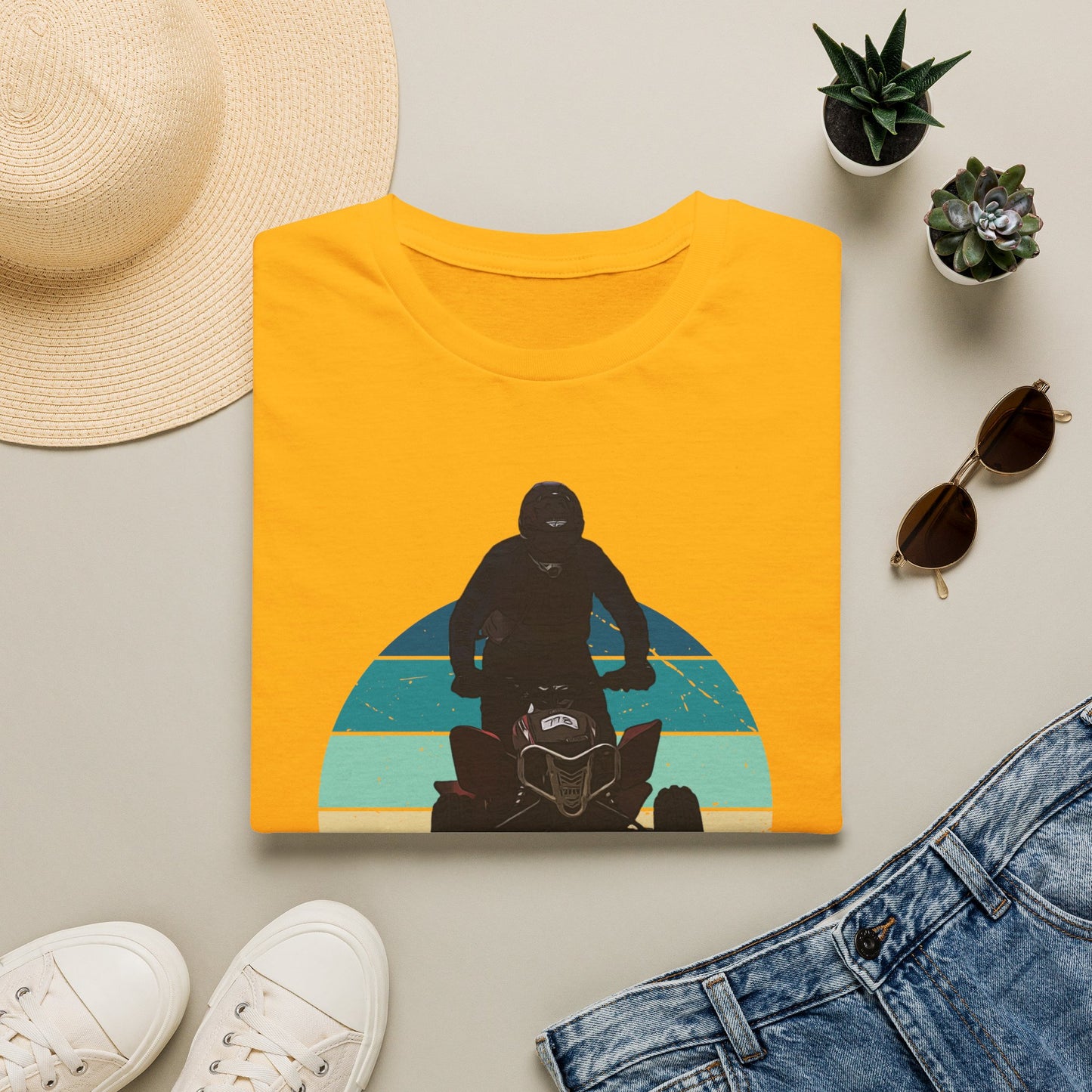 Retro 'Let's Ride' Honda 400EX Rider T-Shirt | Man Jumping Fourwheeler