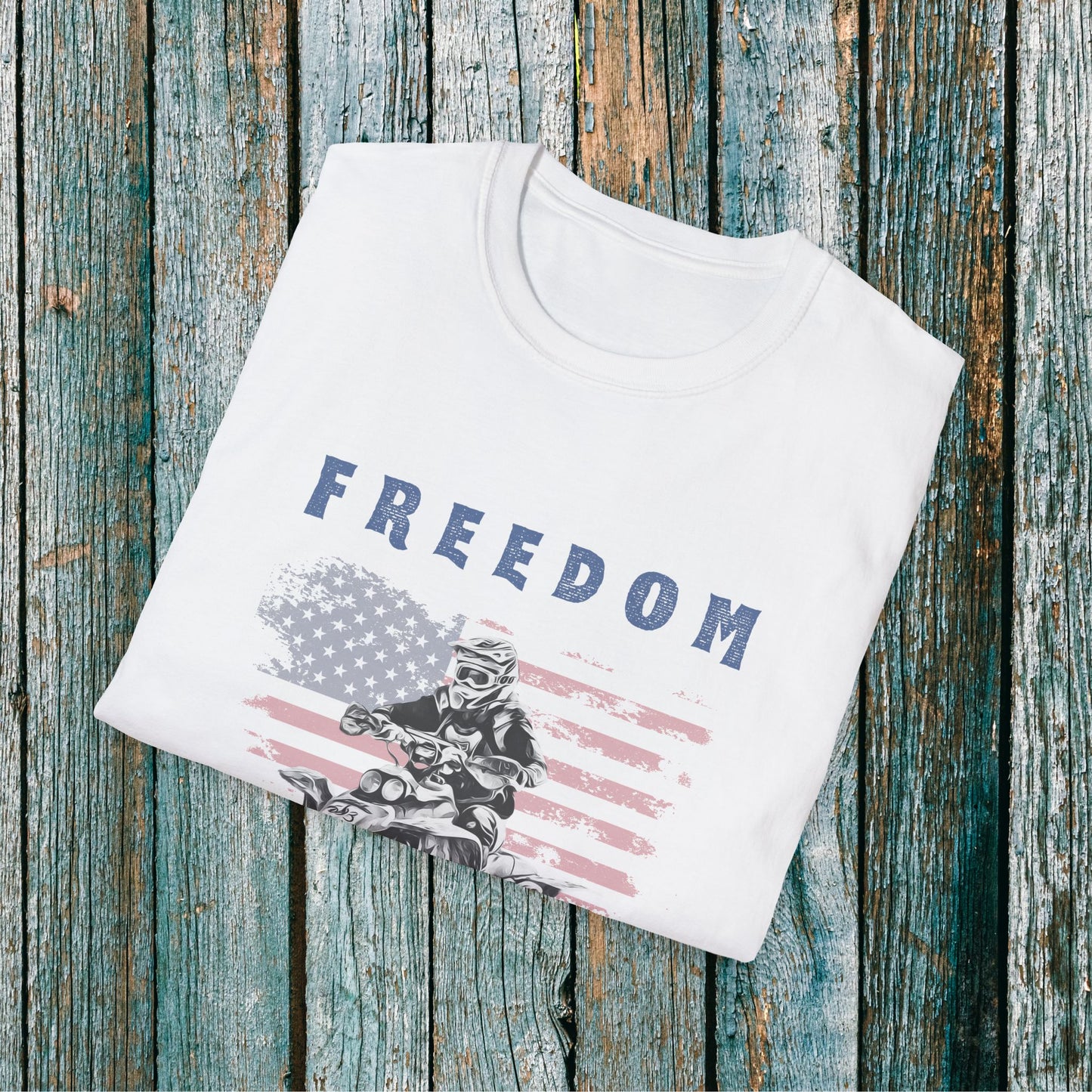 Freedom Rider ATV T-Shirt | American Flag Four Wheeler Shirt | Honda 400 EX Racing