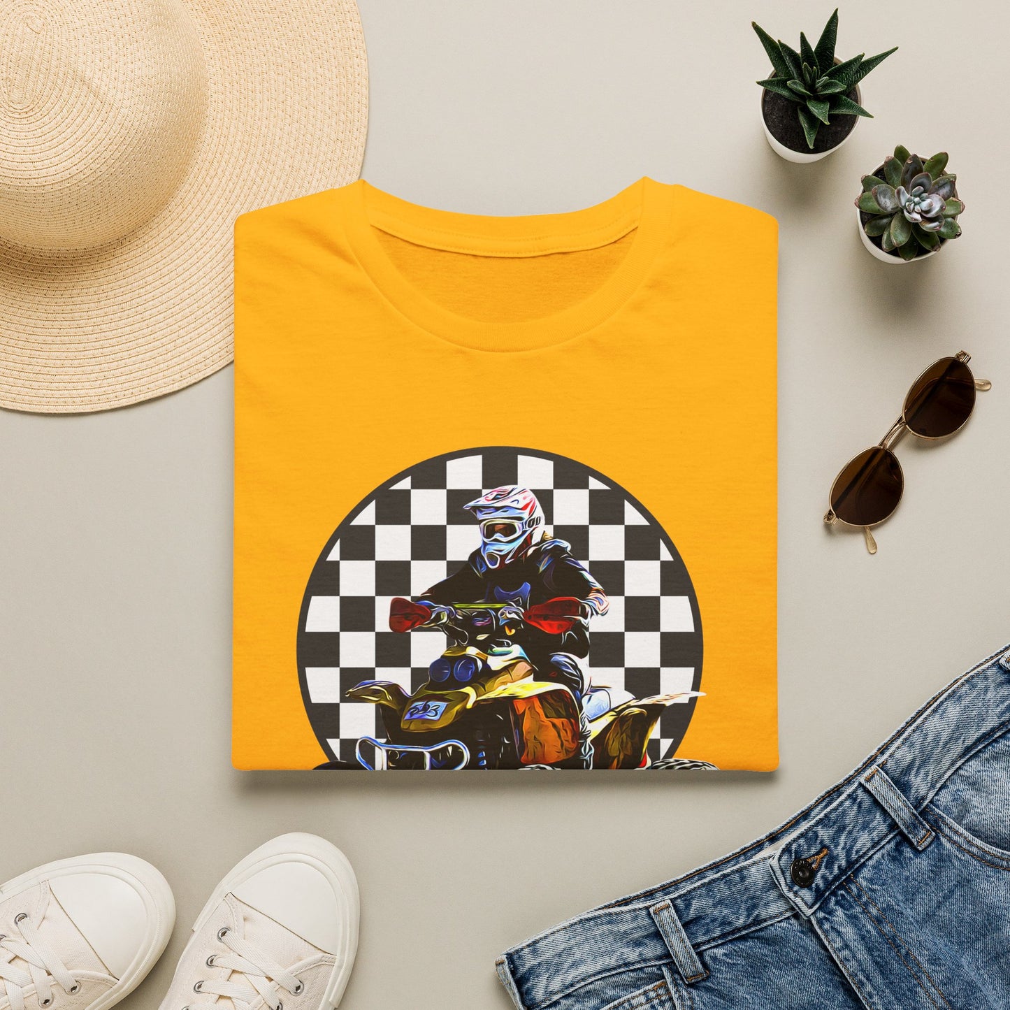 ATV Racing T-Shirt Says SEND IT | Honda 400 EX Racing Flag Four-Wheeler Riding Shirt