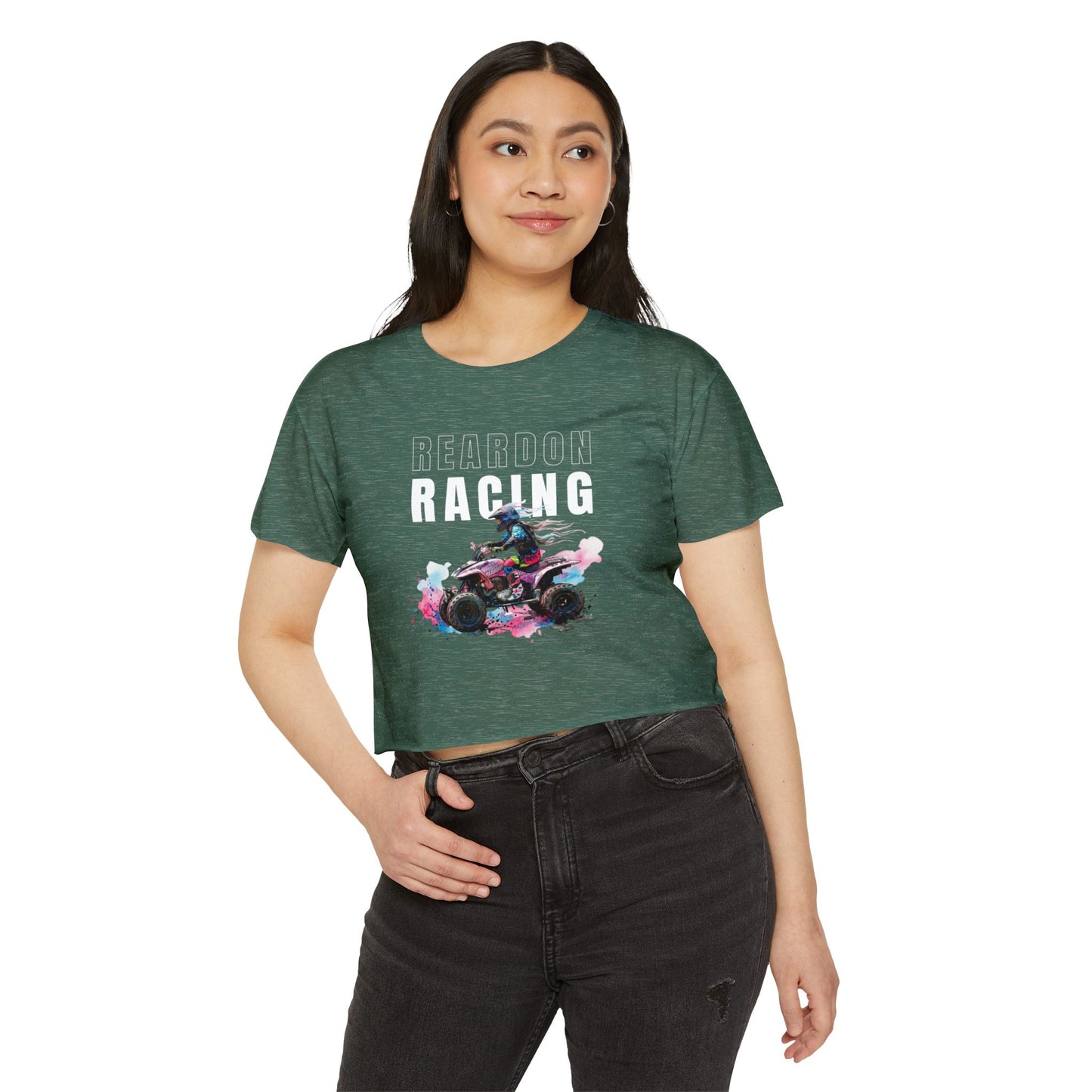 Reardon Racing #4 Crop Top — Women's Festival Racing Graphic