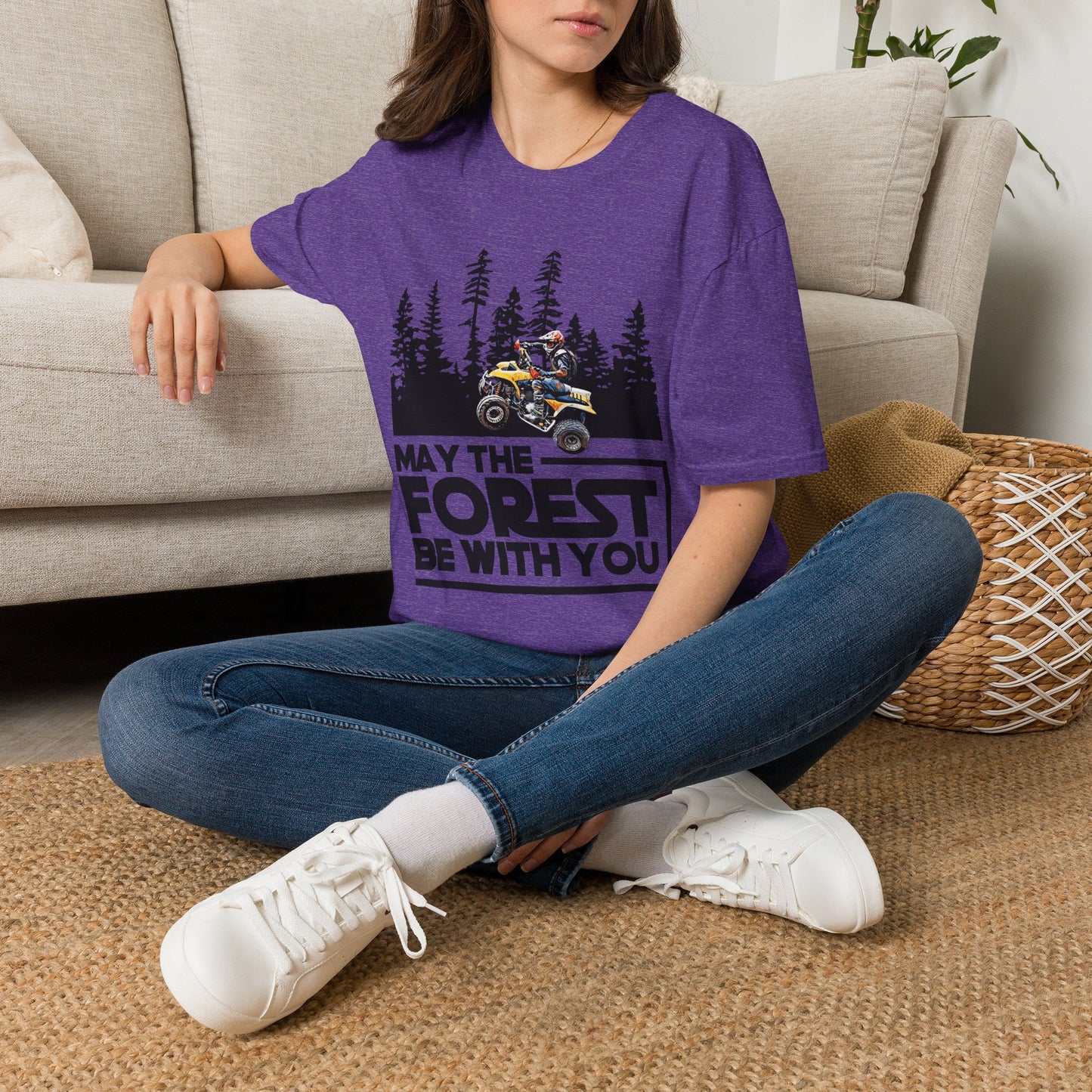 May the Forest Be With You ATV Racing T-Shirt | Honda 400 EX Funny Star Wars Humor for Men